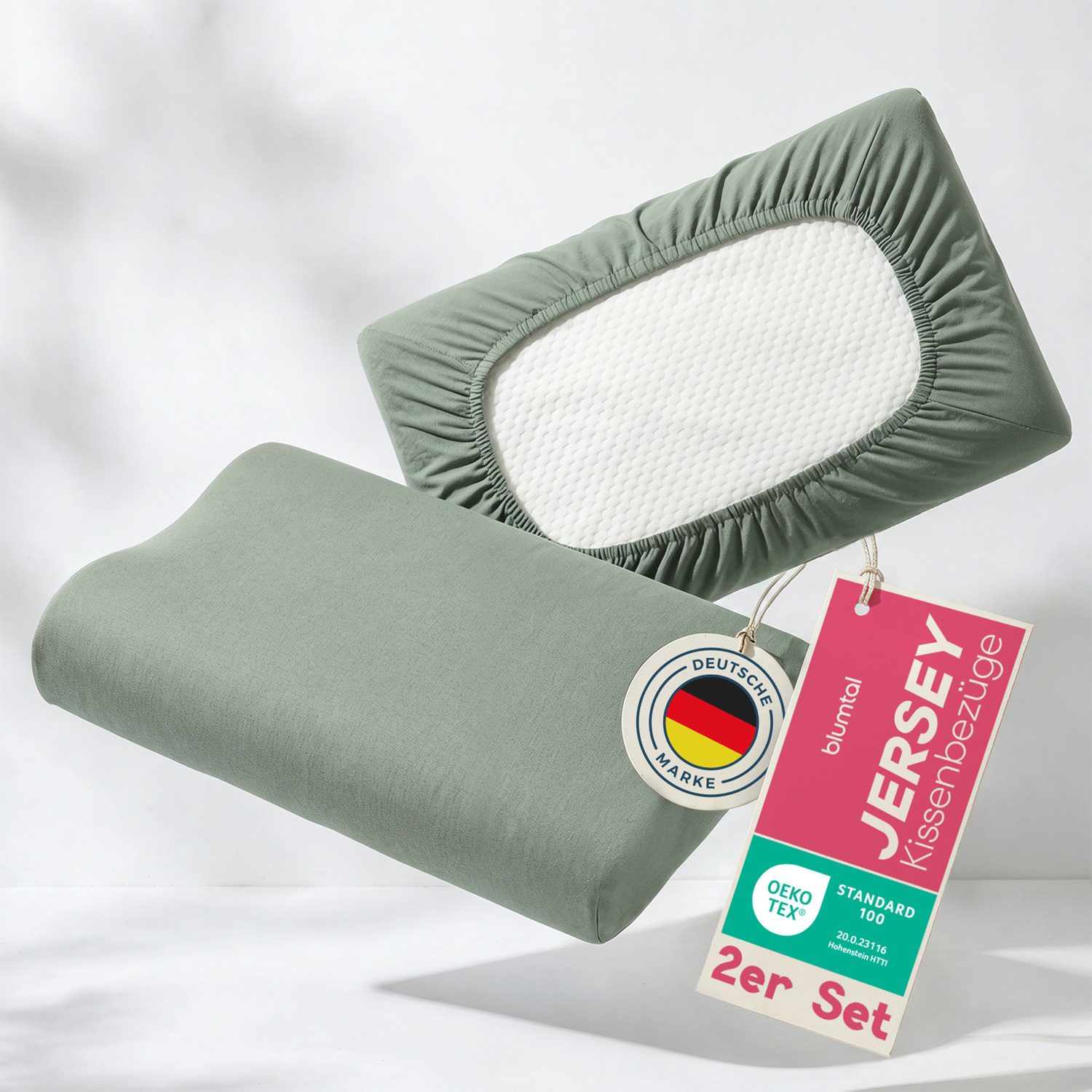 Blumtal Kissenbezug 2er Kissenbezug für Gesundheitskissen aus 95% Baumwolle + 5% Elasthan, (2 Stück), passend für 50-70 cm Breite, 30-45 cm Länge, 10-15 cm Höhe