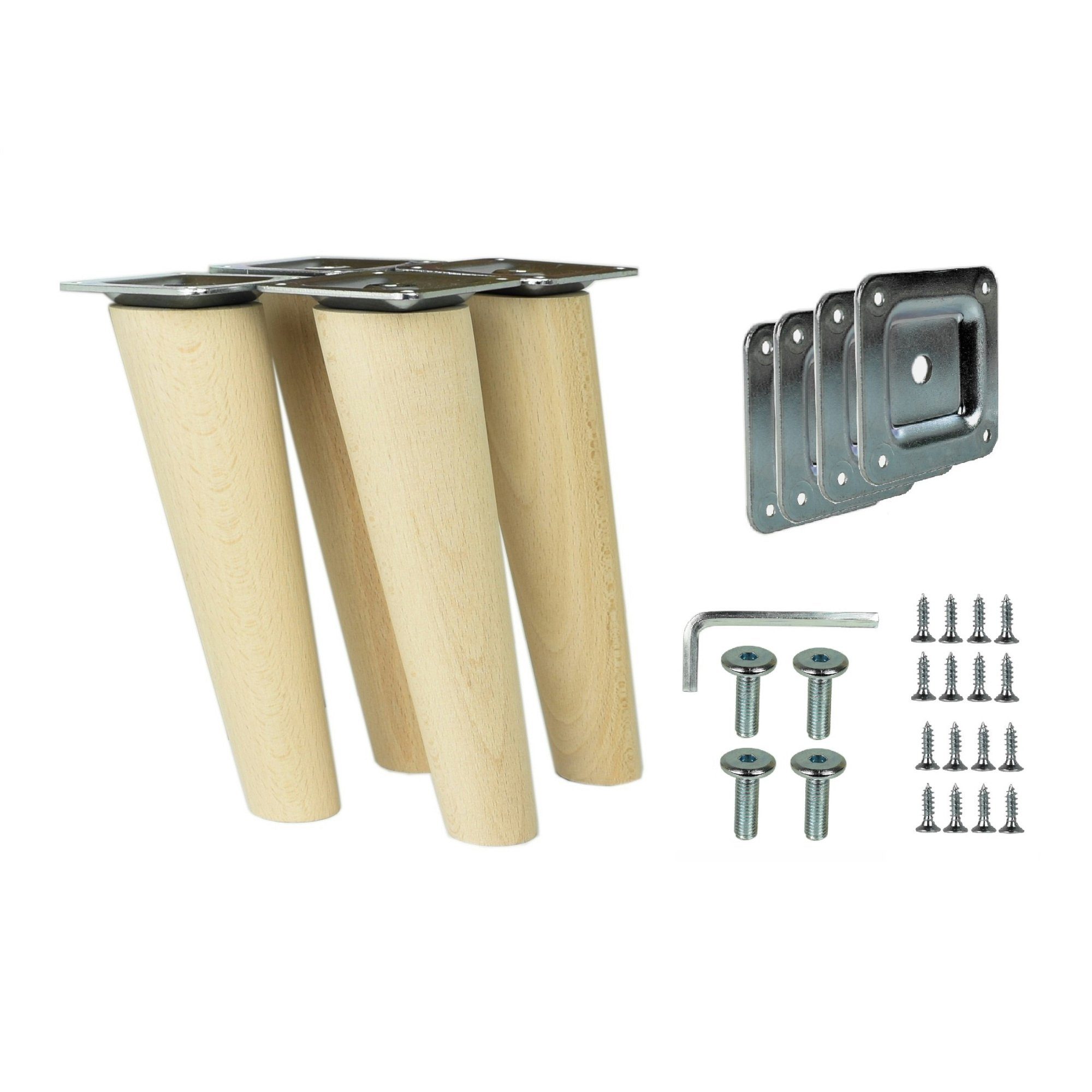 Prima-Online Möbelfuß Holzfüße gerade oder schräg Buche Schrank Beine Kegel günstig online kaufen