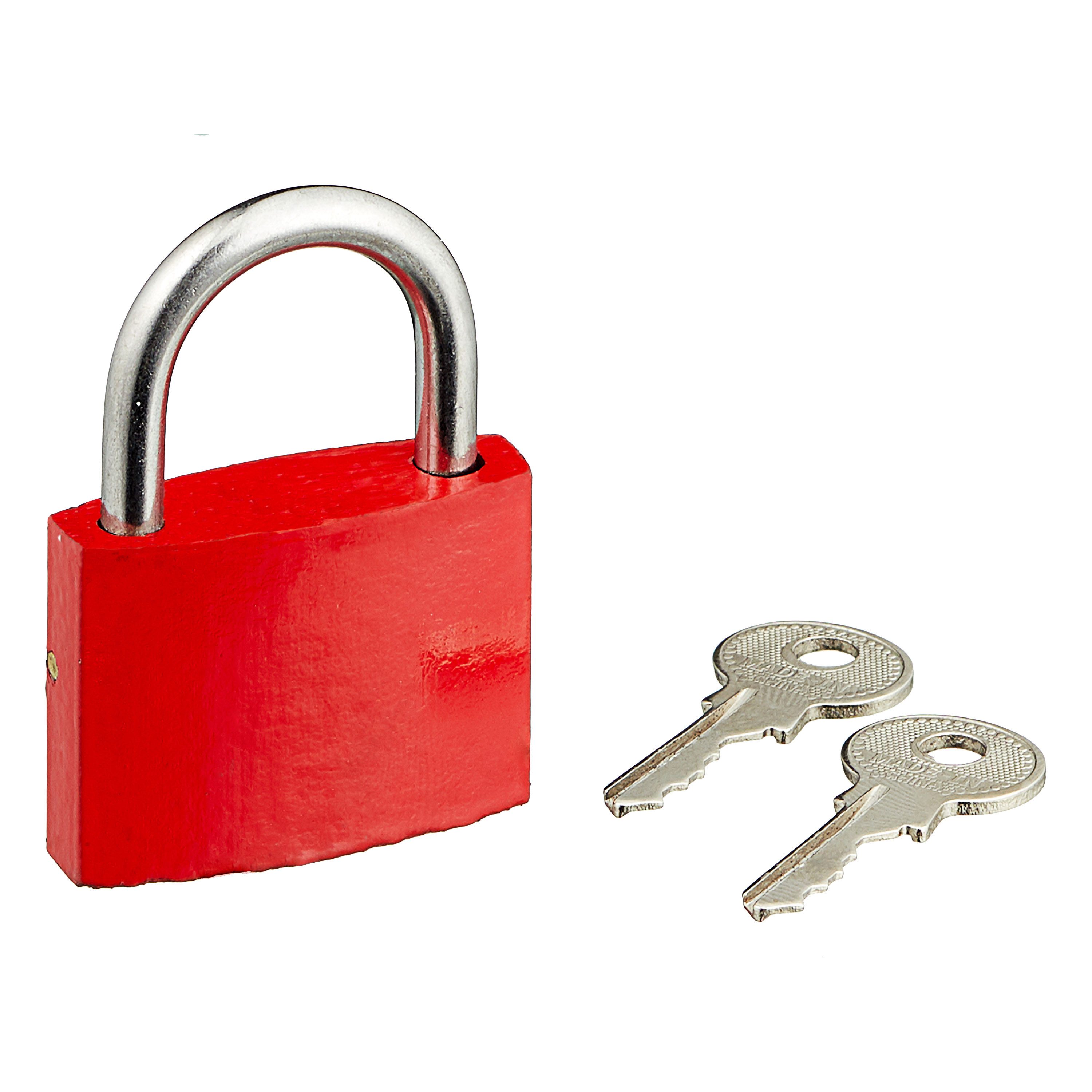 CEPEWA Vorhängeschloss Liebesschloss 24 Stück Display 3,8cm rot Metall 2fach 2 Schlüssel – Bild 4 von 5