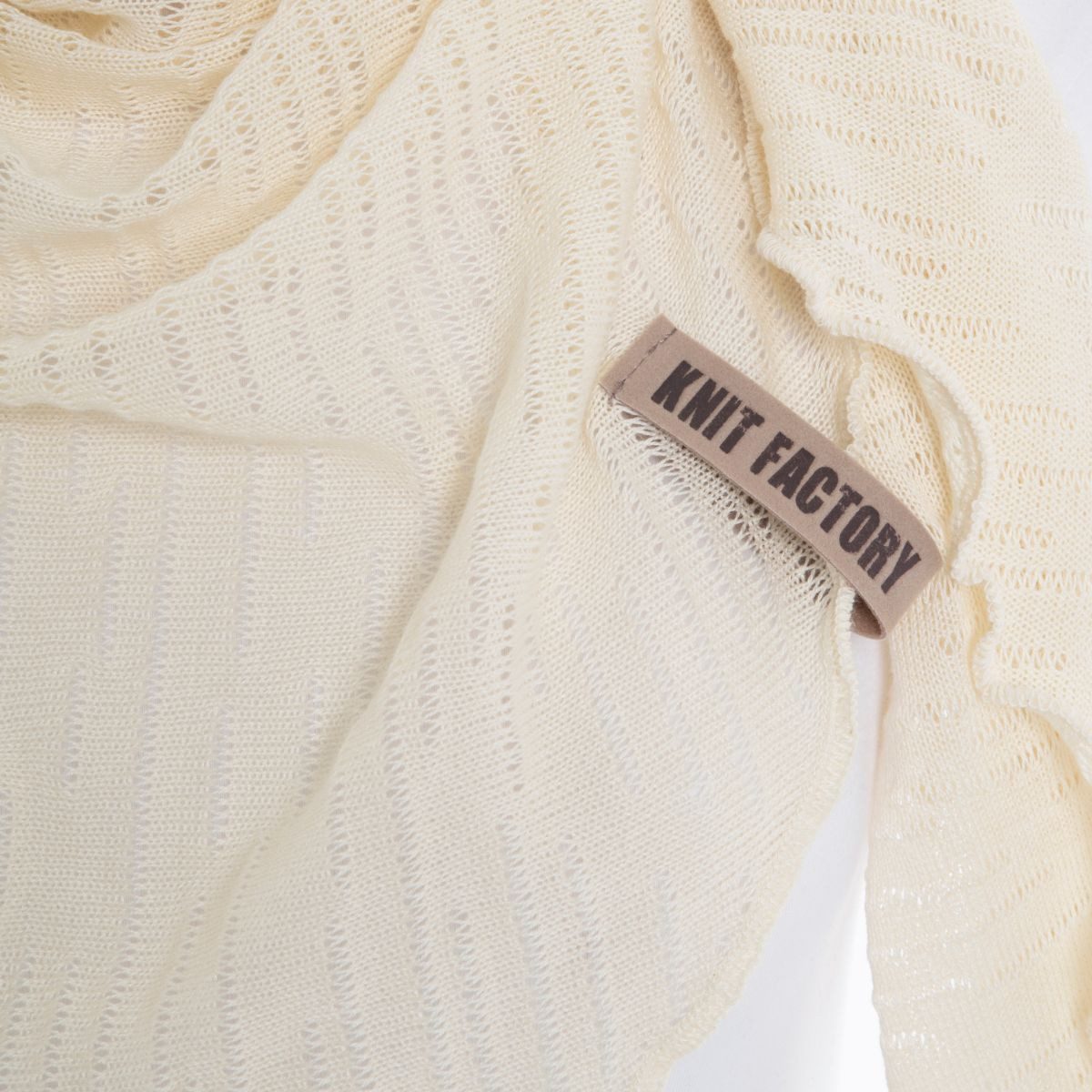 Knit Factory Strickschal Jose Dreieckstuch Beige 190x85 cm Gestreift, (Set, 1-St. Spar-Set), Schal Damen Herren set loop tücher schals winter Strick Mode herbst