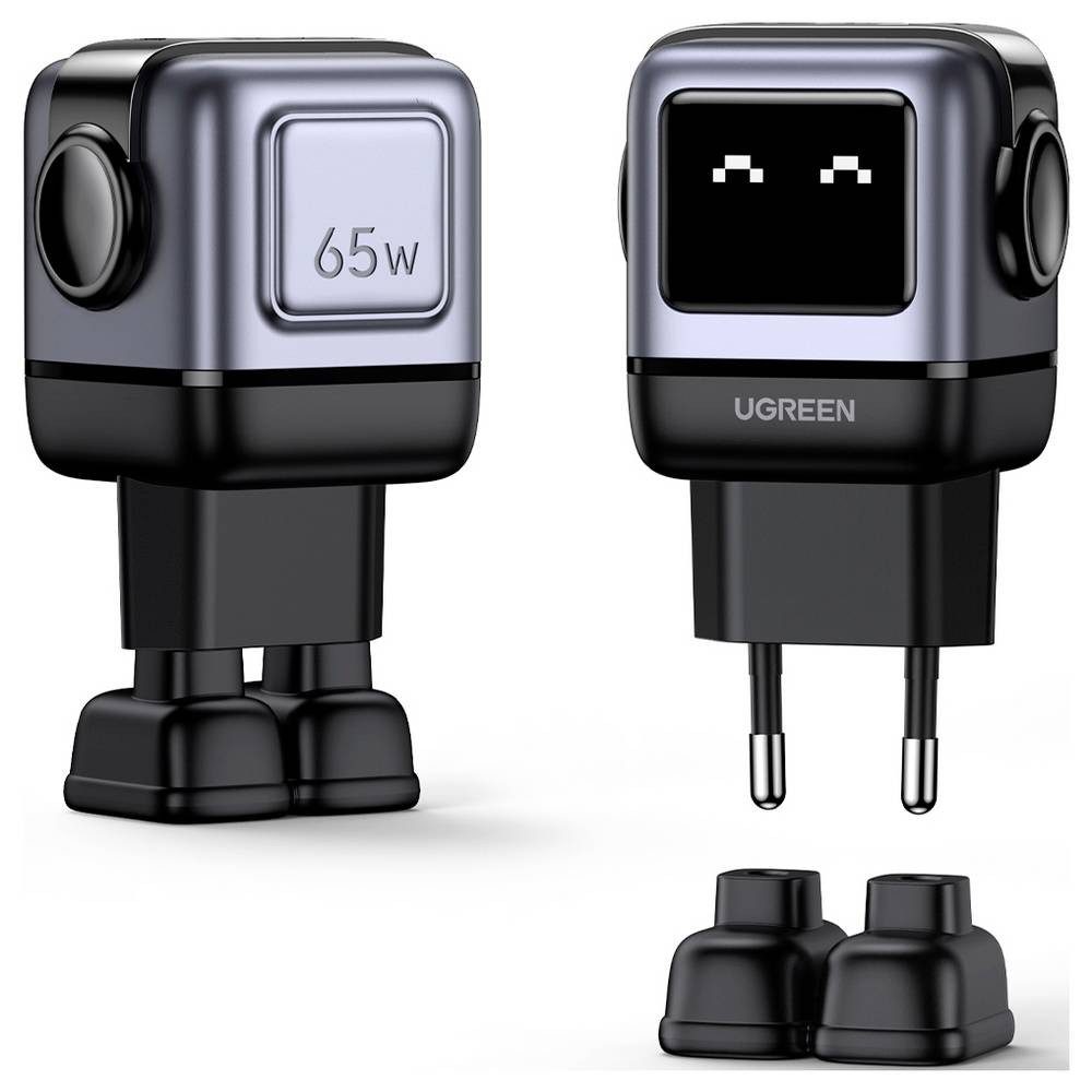 UGREEN Uno RG USB Ladegerät 65 W 2x USB-C®, 1x USB-A Grau Innenbereich GaN USB-Ladegerät (GaN)