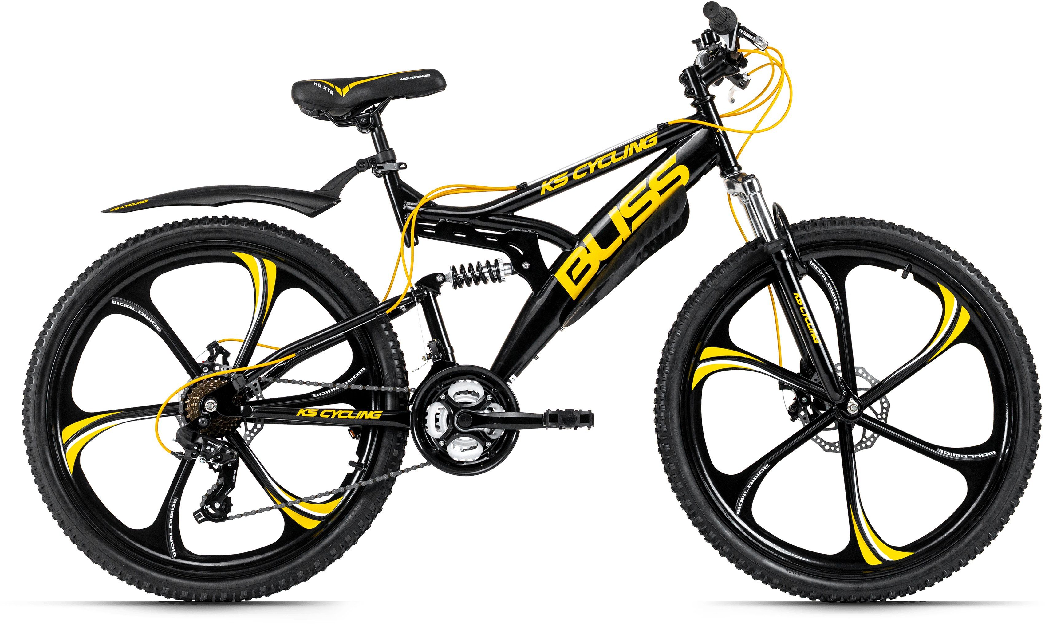 KS Cycling Mountainbike Bliss, 21 Gang Shimano Tourney Schaltwerk, Kettenschaltung, für Herren, Kettenschaltung