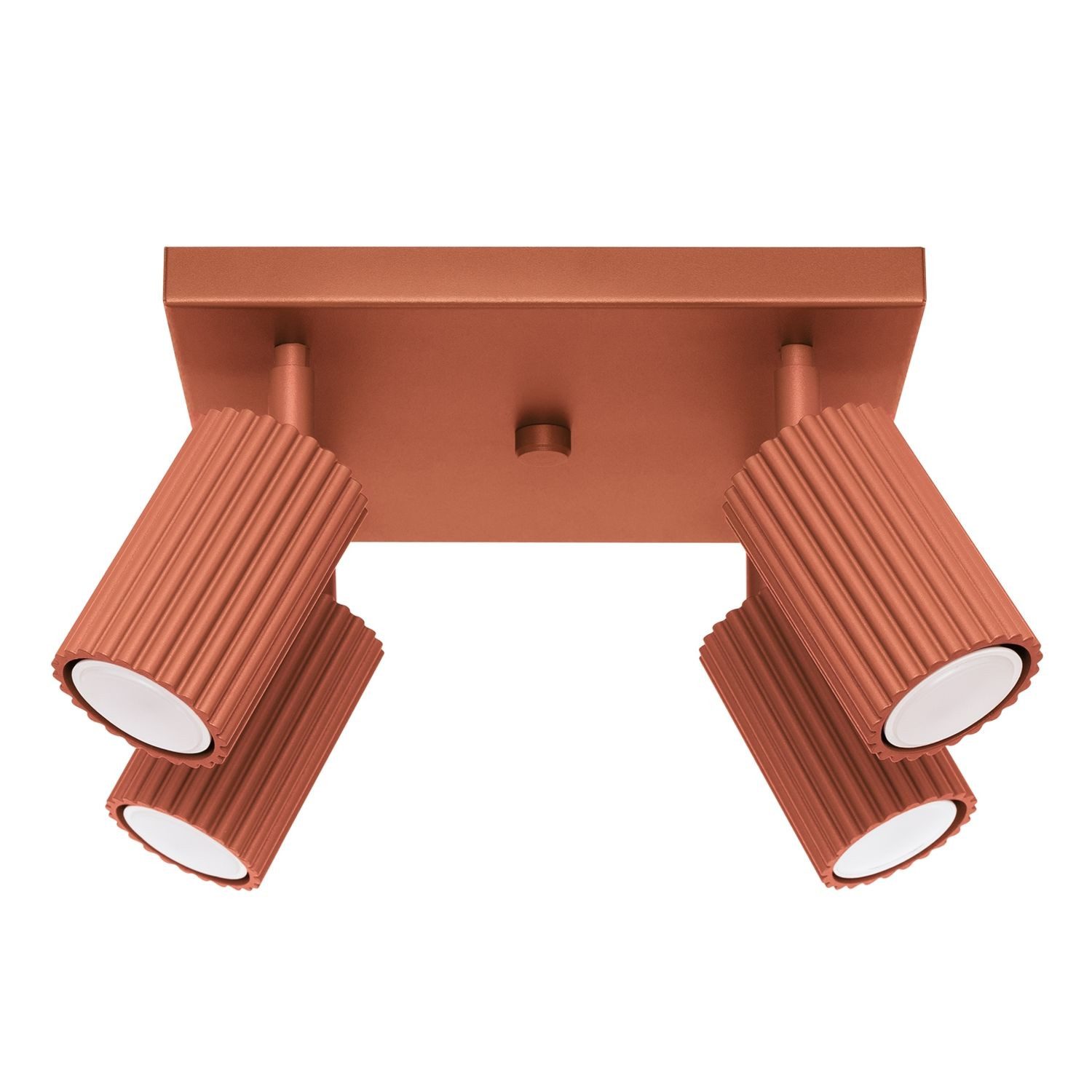 Licht-Erlebnisse Deckenstrahler BERTA, ohne Leuchtmittel, Aluminium GU10 B: 25 cm verstellbar Ockerrot 4-flammig quadratisch