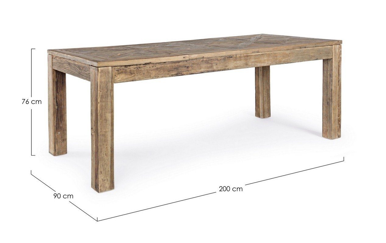 Tisch Esstisch Esstisch 200x76x90cm Natur24 Kaily Ulmenholz