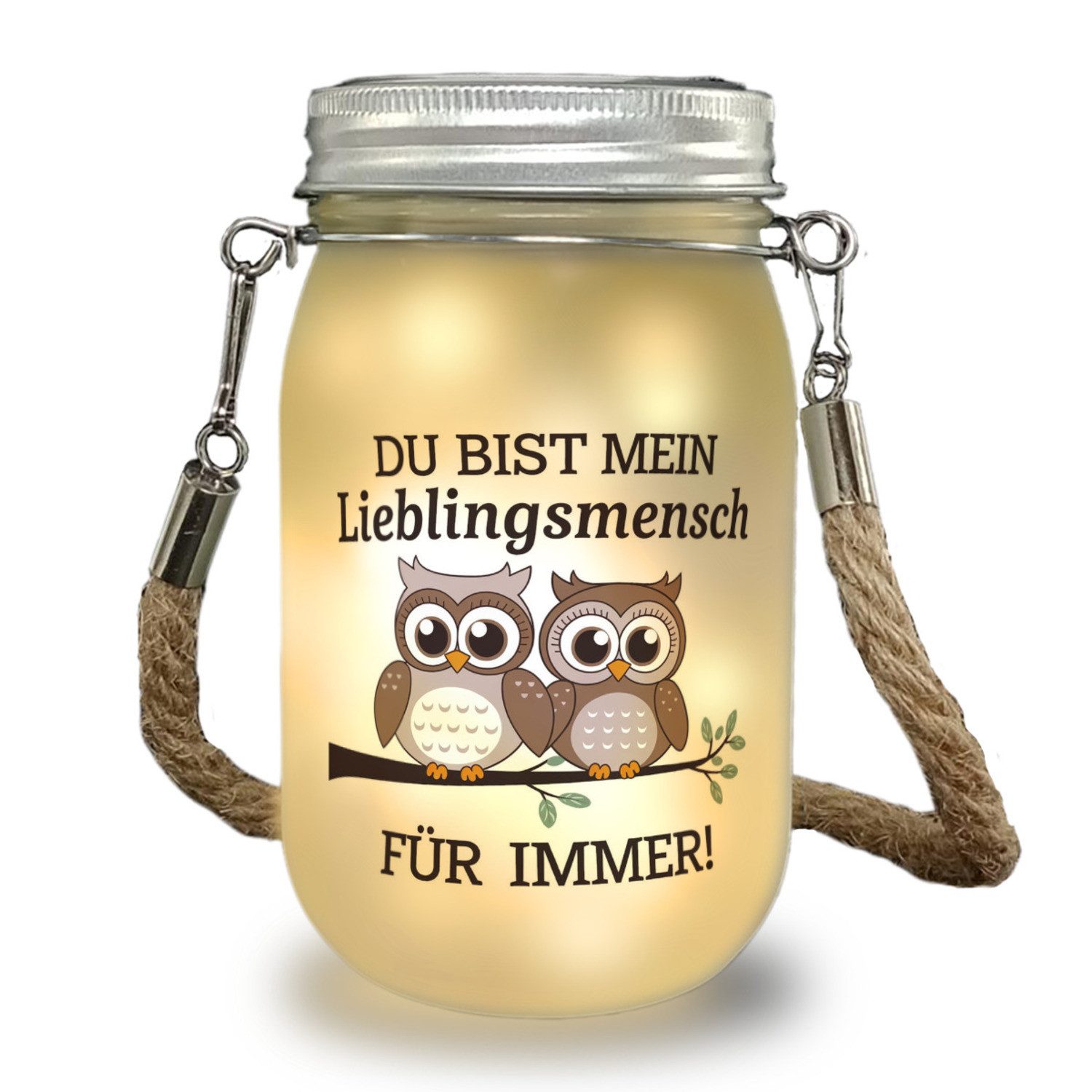 speecheese Dekolicht Zwei niedliche Eulen Lieblingsmensch Solarlicht günstig online kaufen