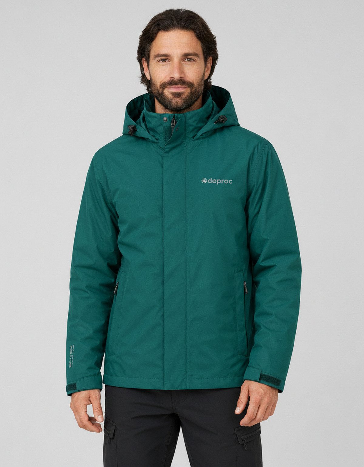 DEPROC Active Funktionsjacke LAVAL MEN II Outdoorjacke Wanderjacke Regenjacke abnehmbare Kapuze