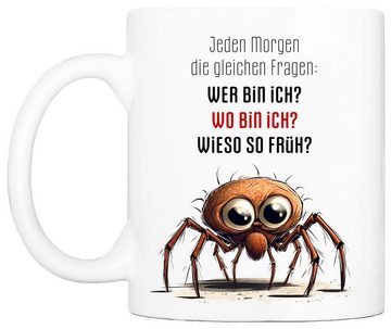 Cadouri Tasse JEDEN MORGEN Bürotasse, Kaffeetasse mit Spruch - Geschenk, Keramik, humorvolle Tasse, beidseitig bedruckt, handgefertigt, 330 ml