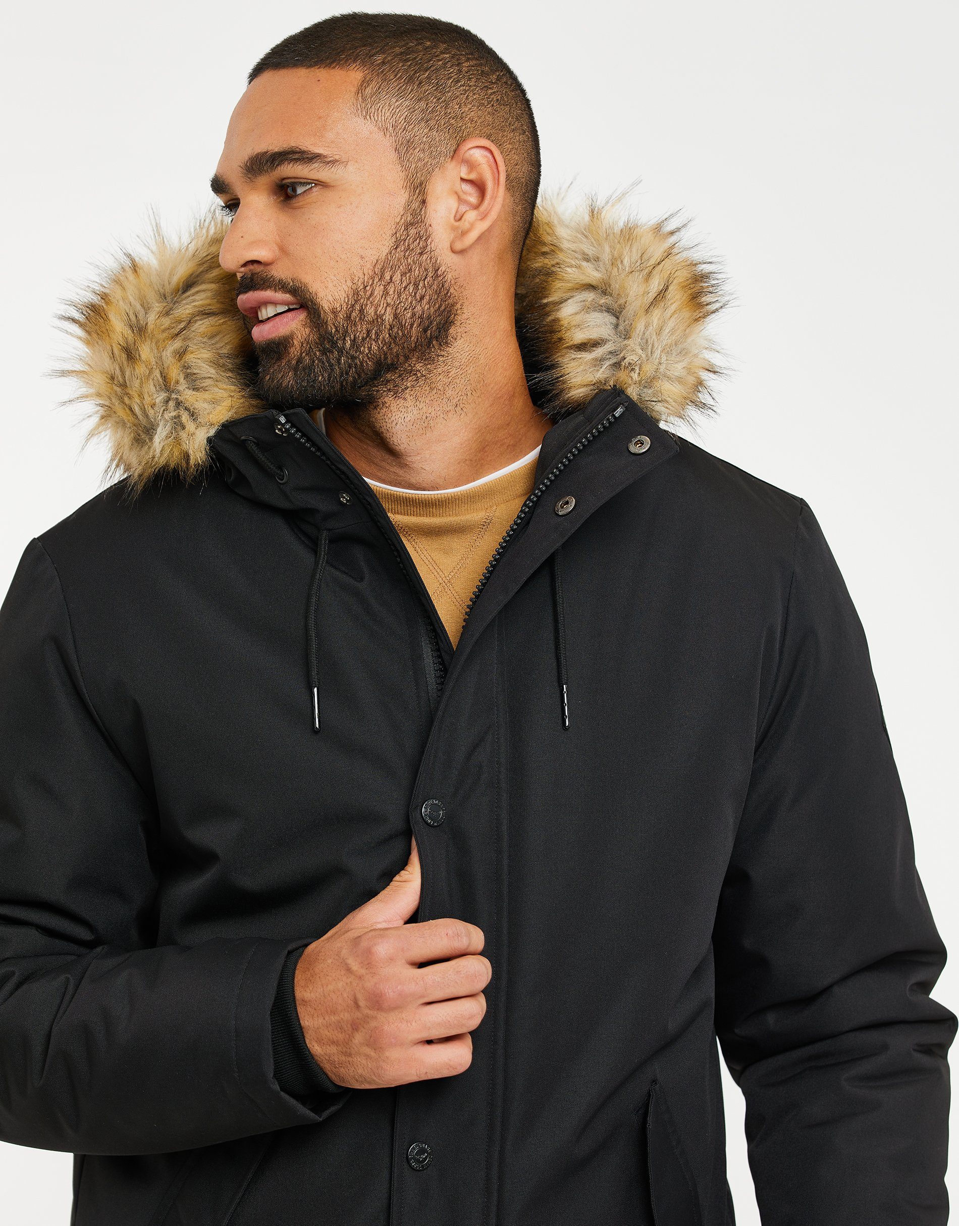 Threadbare Winterjacke THB Jacket Standard (GRS) Global zertifiziert Clarkston Recycled Black- schwarz