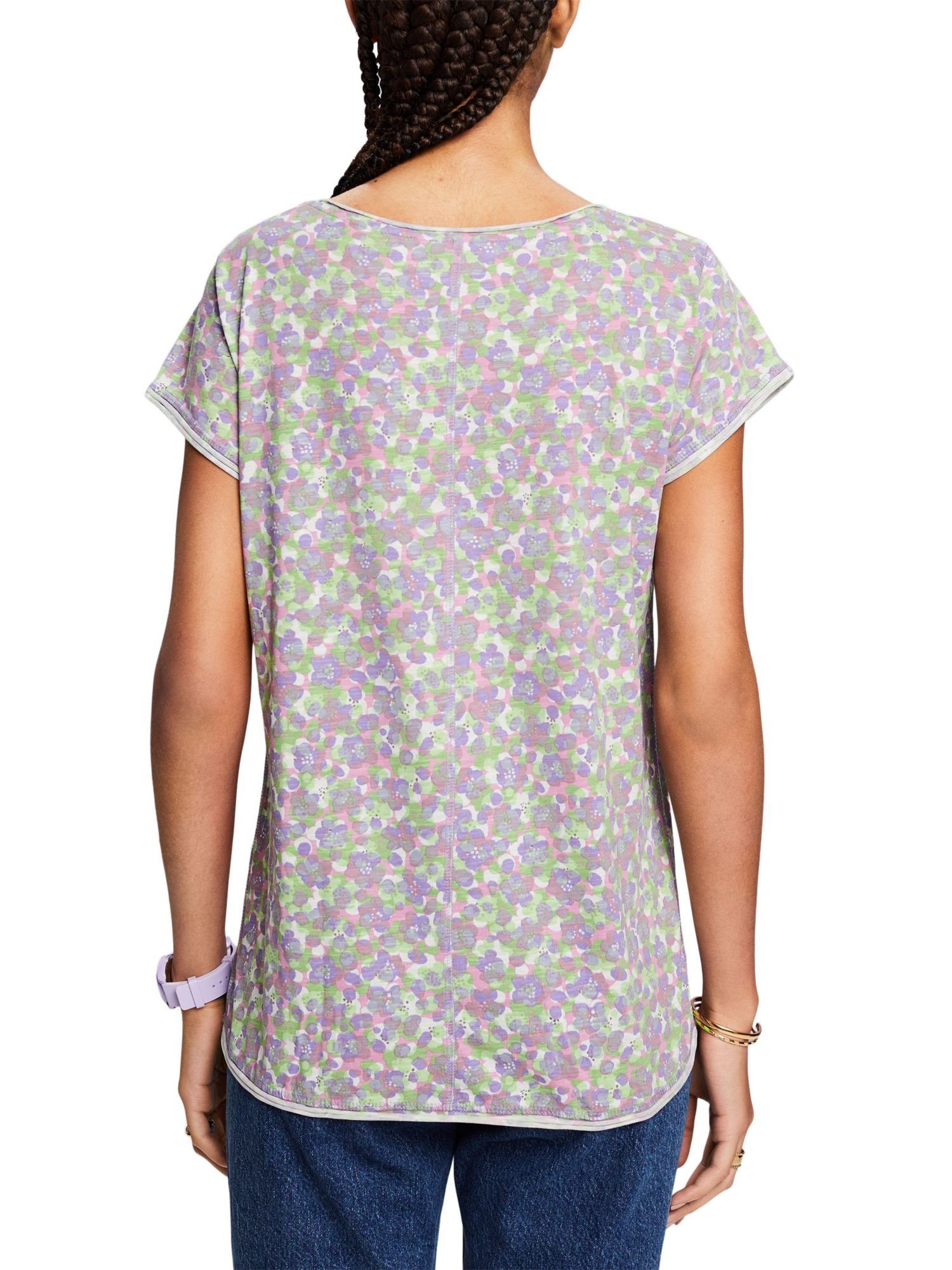 PURPLE T-Shirt Print (1-tlg) und Esprit mit T-Shirt Rollkante