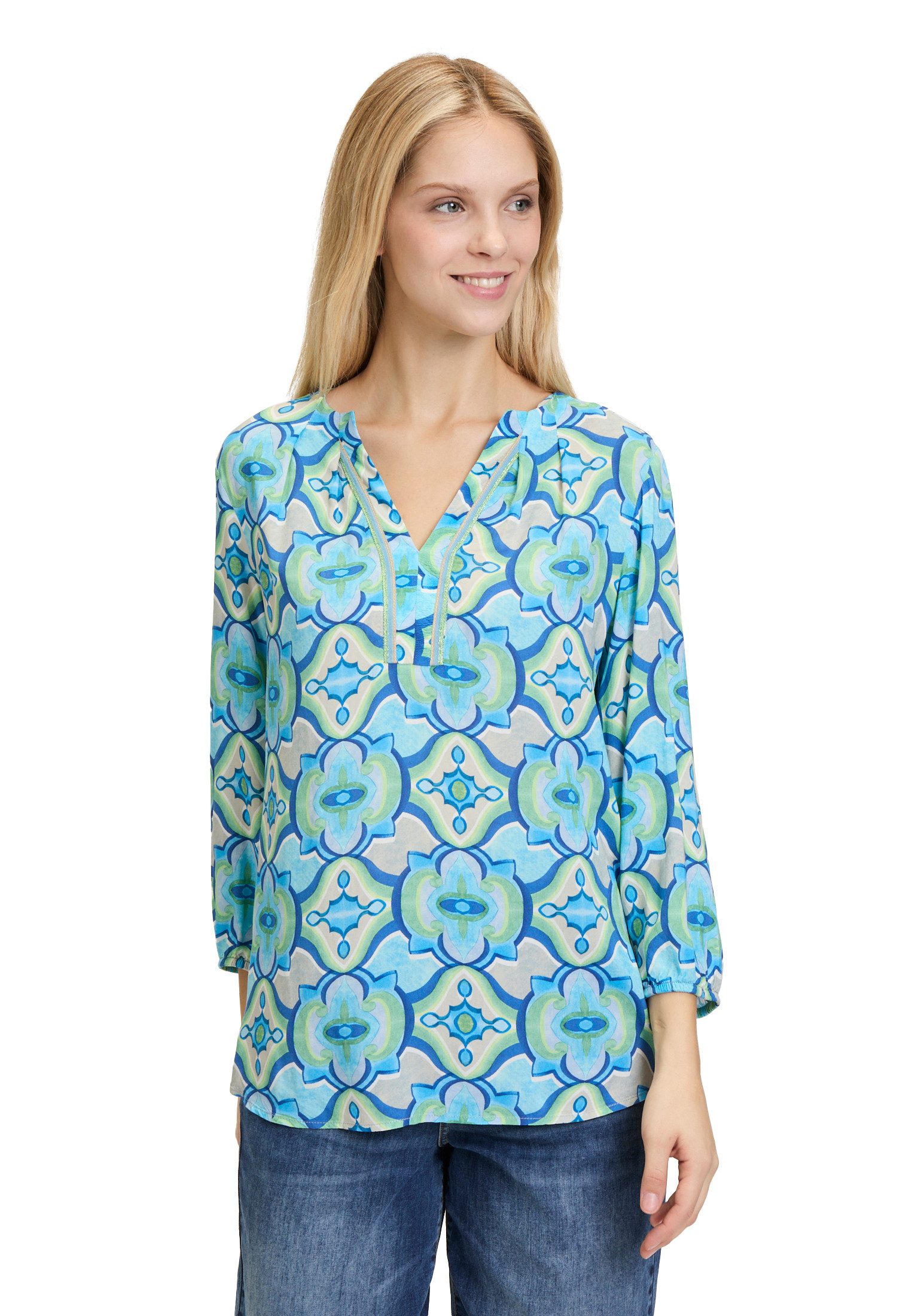Schlupfbluse Cartoon Casual-Bluse mit Muster