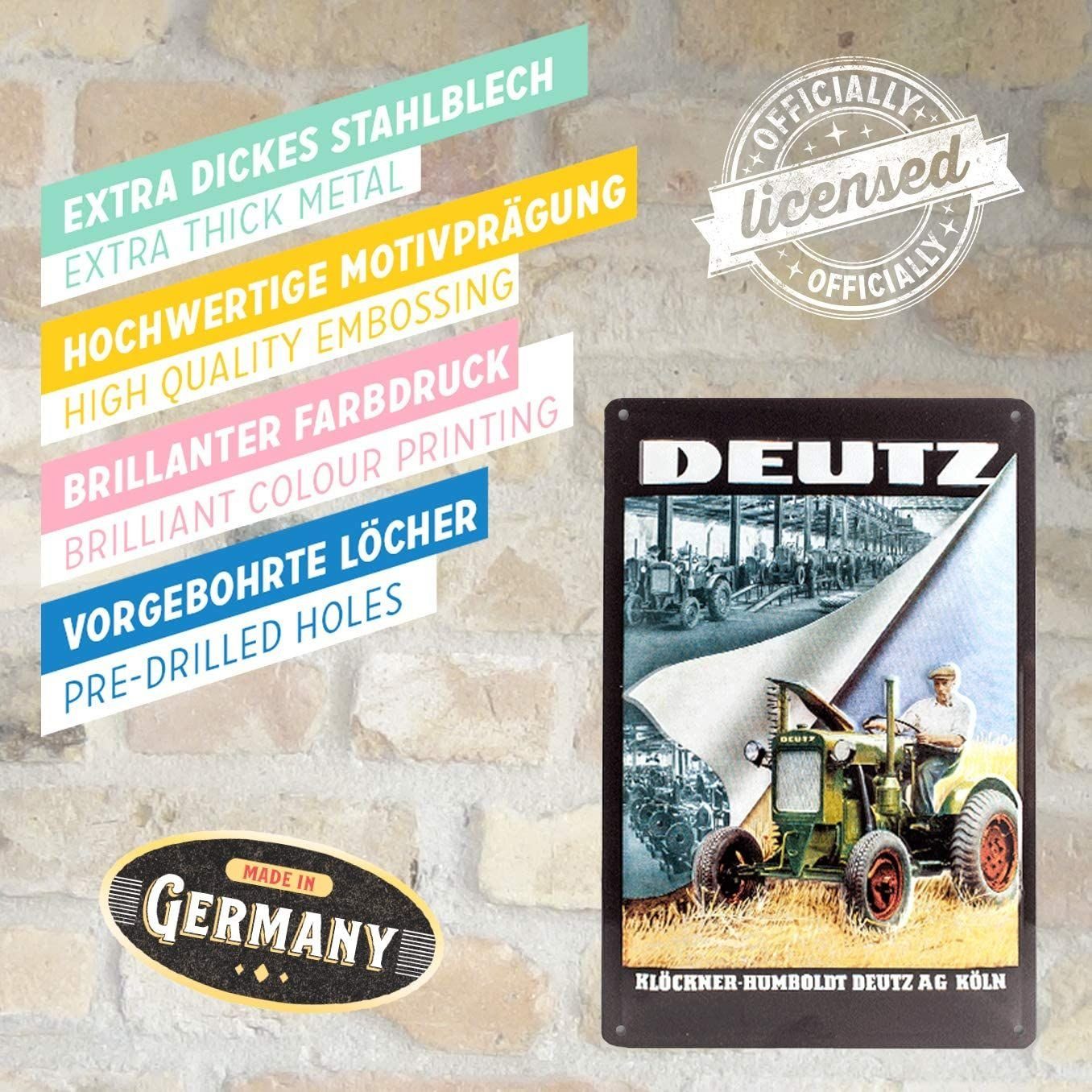 Nostalgic-Art Metallschild Blechschild 20 x 30cm - Traditionsmarken - Deutz Klöckner – Bild 4 von 4