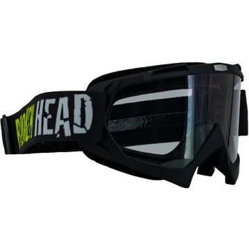 Broken Head Motorradbrille Crossbrille MX-2 Goggle Schwarz, Vorrichtung für Abreißvisiere