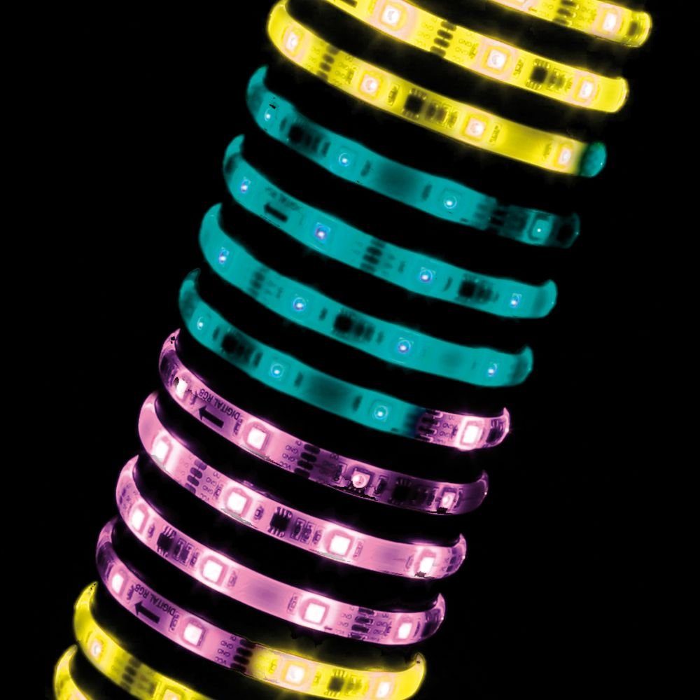 LED 9,6W Stripe LED Digital 1-flammig, RGB 230/12V Stripe Set Kunststo, LED Weiß 3m Function Streifen Paulmann 18VA