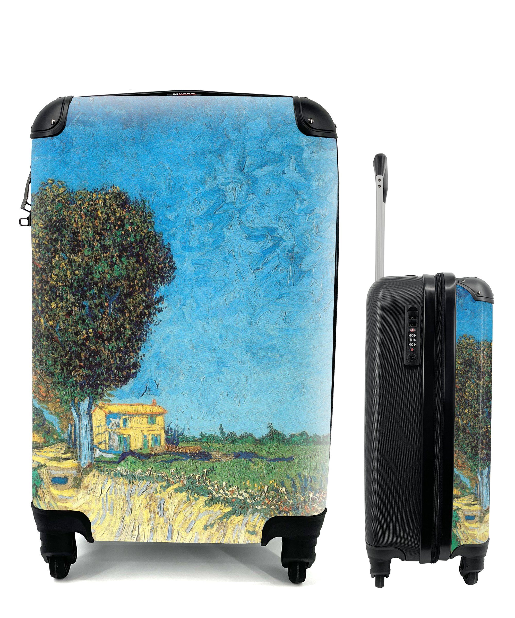 MuchoWow Handgepäckkoffer Die Allee bei Arles - Vincent van Gogh, 4 Rollen, Reisetasche mit rollen, Handgepäck für Ferien, Trolley, Reisekoffer