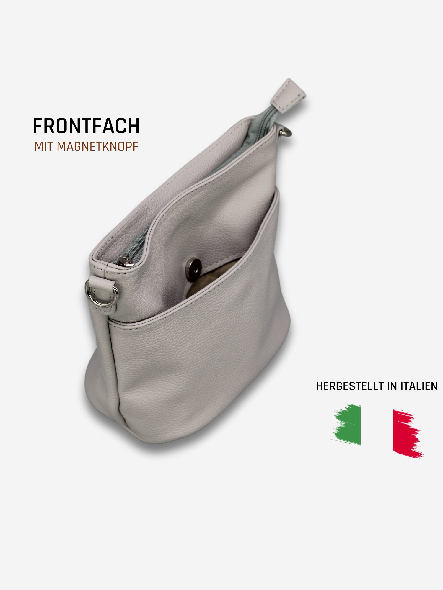 Adel Bags Schultertasche LINA Umhängetasche für Damen, Schultertasche Echtleder Gürteltasche