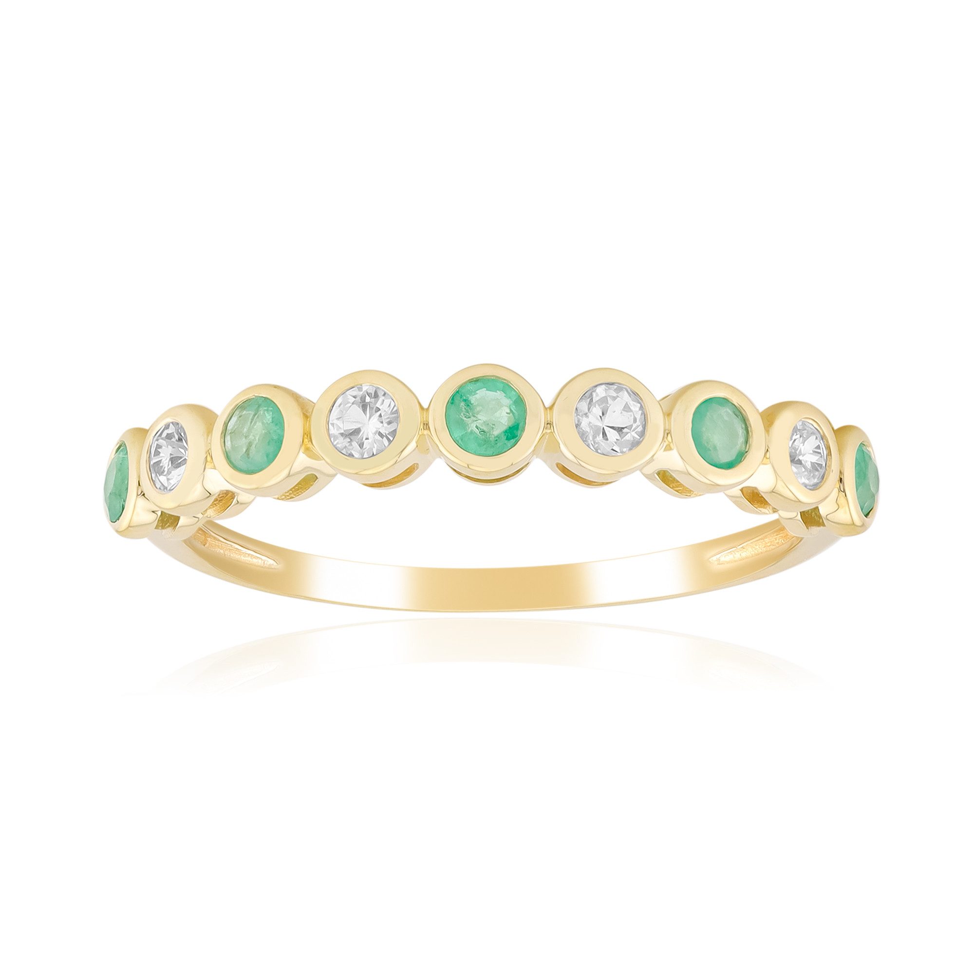 Cavill Goldring Sambischer Smaragd Gelbgold Ring, 0,291ct, 1,19g (1-tlg)