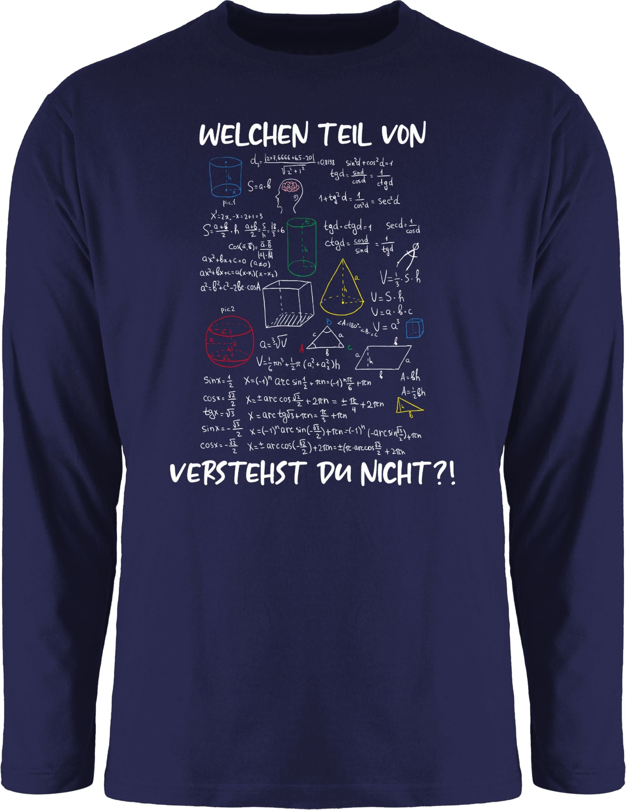 Shirtracer verstehst Physik 2 - du Teil von Ma Lehrer Geschenk nicht Rechnen Welchen Blau Mathe Navy Rundhalsshirt