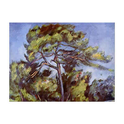 Bilderdepot24 Leinwandbild Alte Meister - Paul Cézanne - Die grosse Kiefer, Bäume