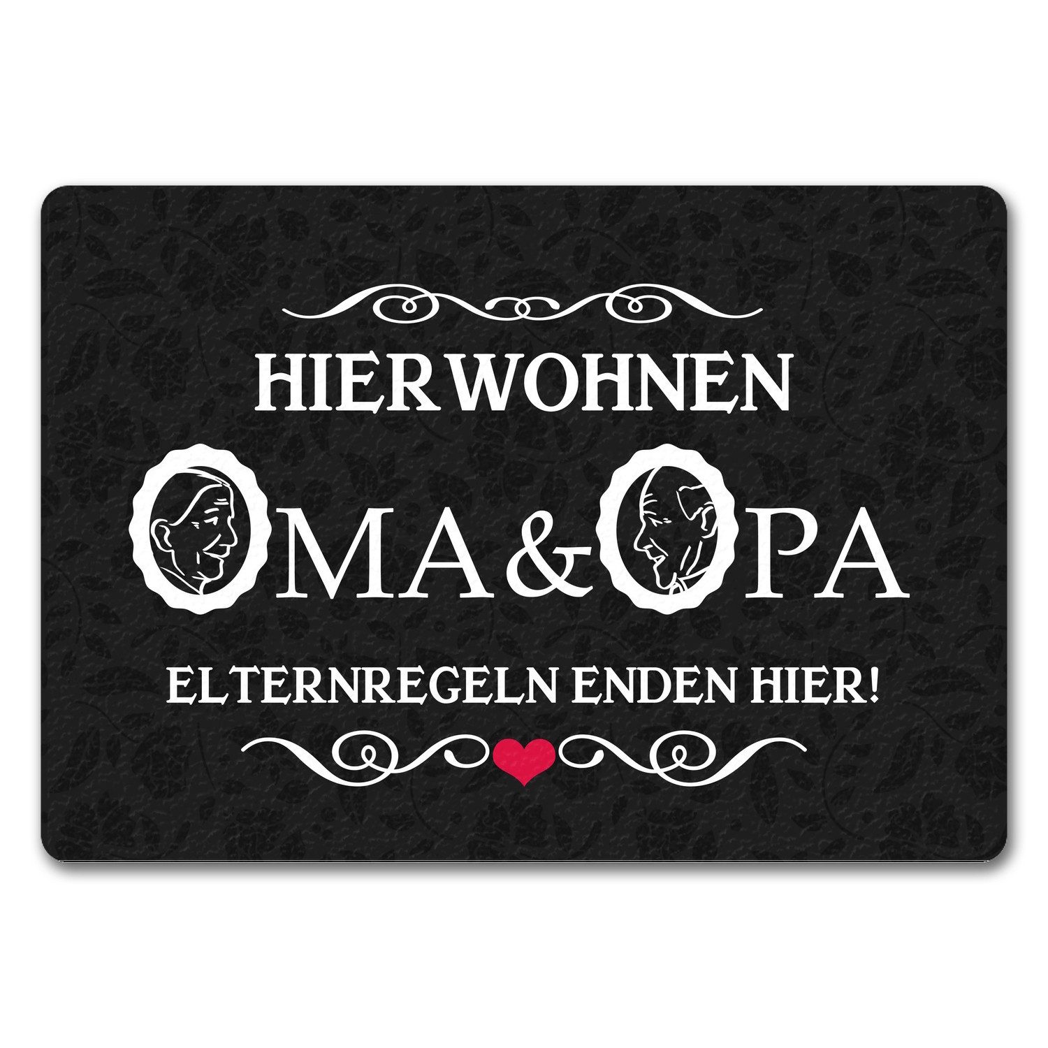 speecheese Fußmatte Hier wohnen Oma & Opa Fußmatte in 35x50 cm ohne Rand im günstig online kaufen