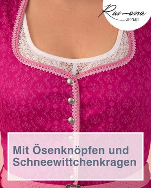 Ramona Lippert Trachtenbluse Mieder Nicole pink mit Gürtel Knöpfe Rückenlänge 51 cm