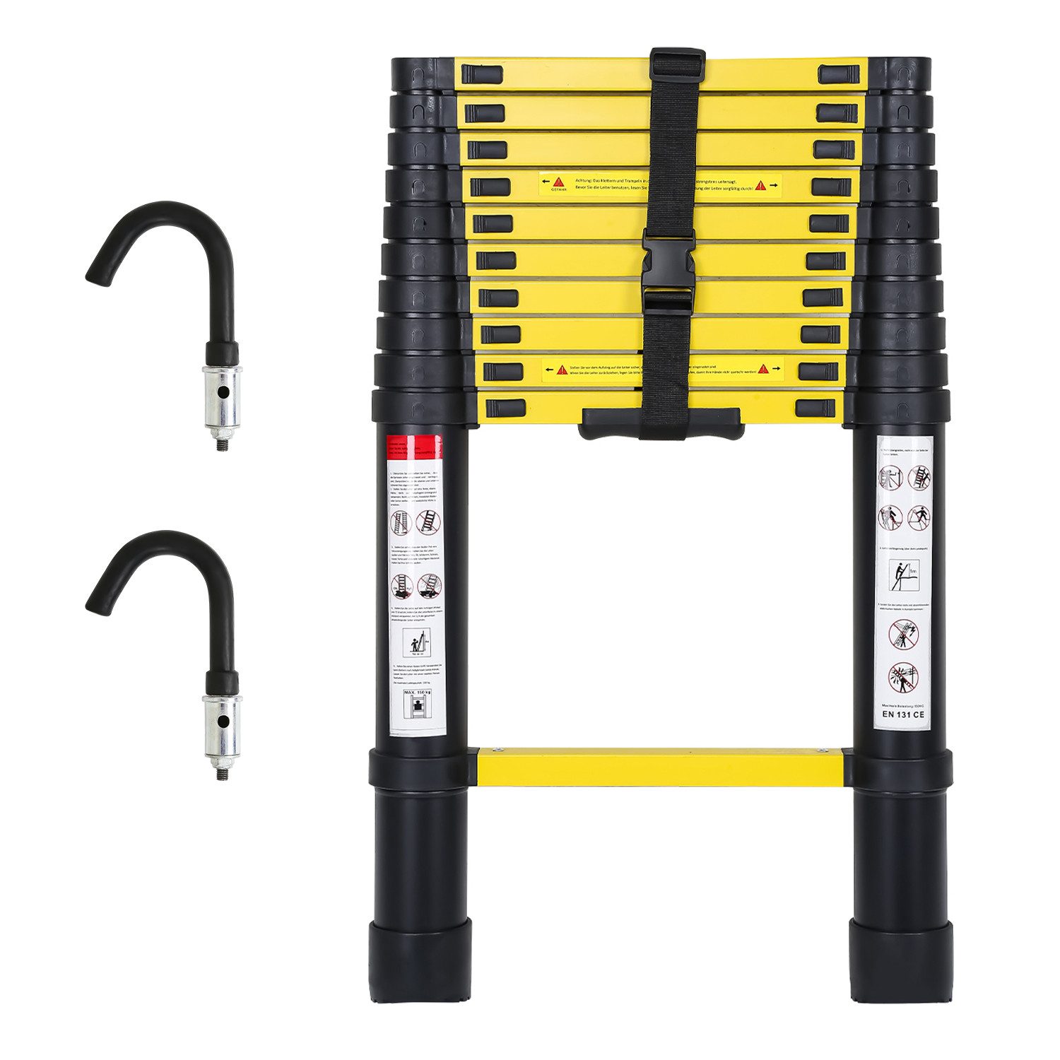 Clanmacy Teleskopleiter Teleskopleiter mit haken Alu 3,2m Gelb Schwarz Ausz günstig online kaufen