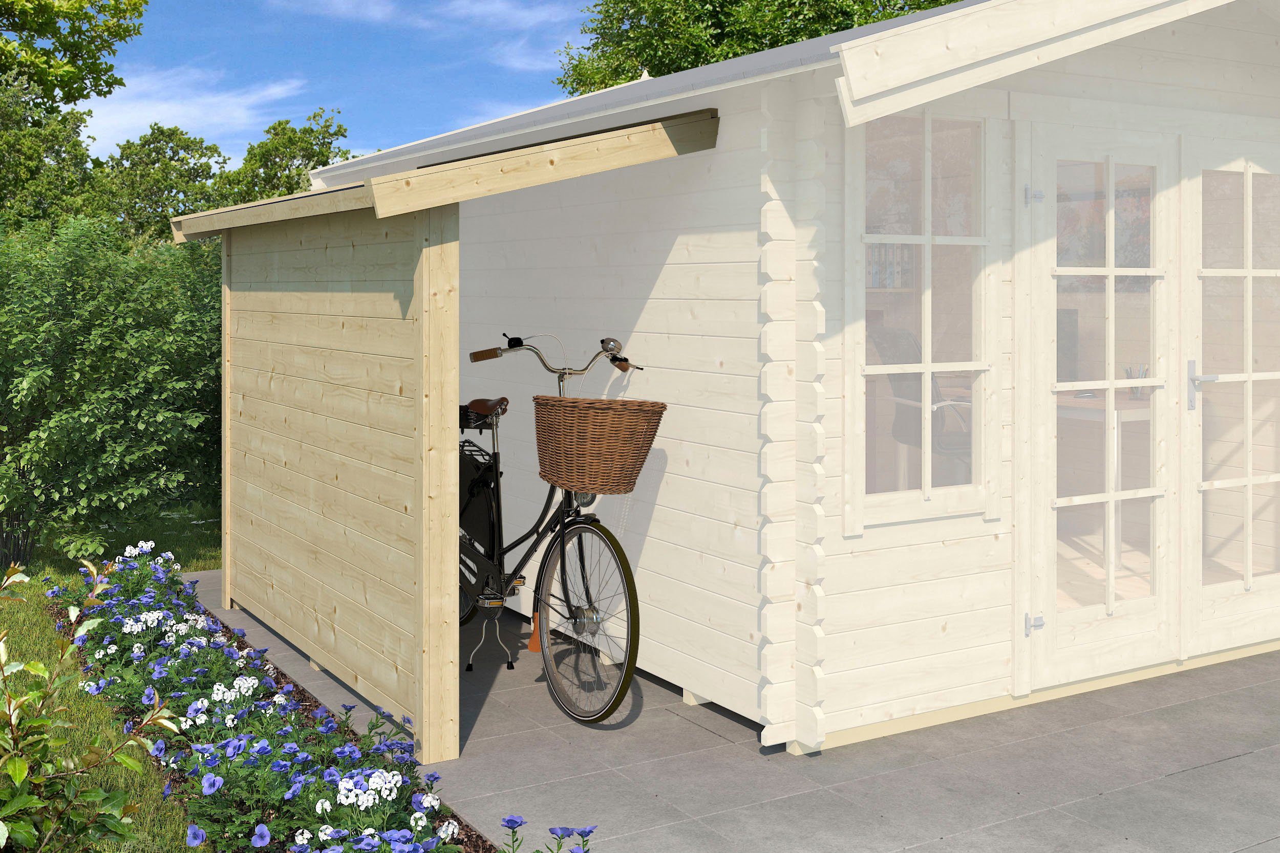 Thumbnail - LASITA MAJA Gartenhaus-Anbaudach Schleppdach, BxT: 243,6x109,4 cm, für Gartenhaus Luna 1, Garage Nevis, Gartenhaus Wels ...