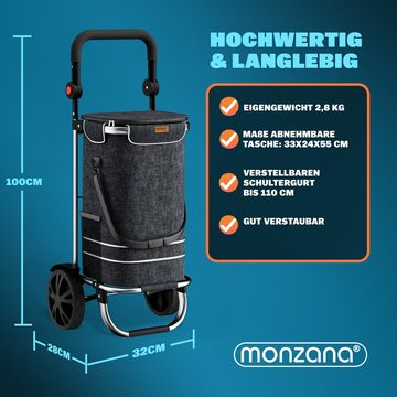 monzana Einkaufstrolley, 2in1 56L bis 50 kg klappbar abnehmbare Tasche Handwagen Einkaufswagen
