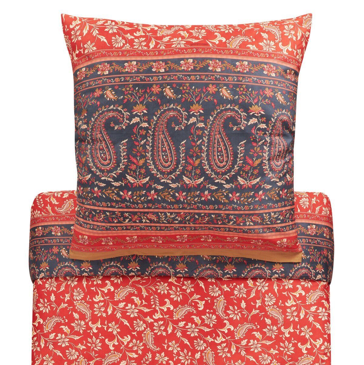 Bassetti Bettwäsche Bettwäsche Bassetti Mako Satin Como R1 weinrot anthrazi günstig online kaufen