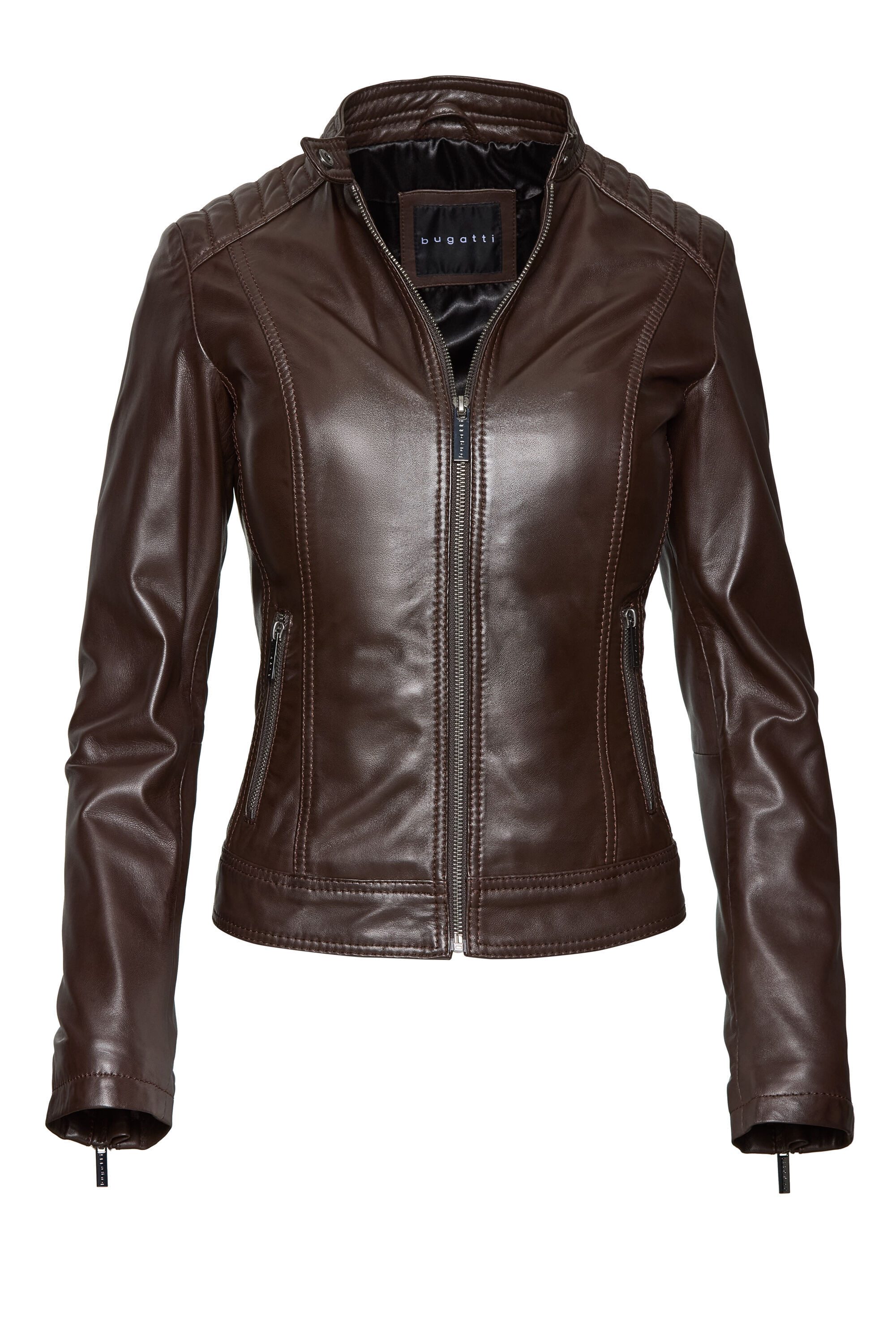 bugatti Lederjacke (1-St) mit gesteppter Schulterpartie