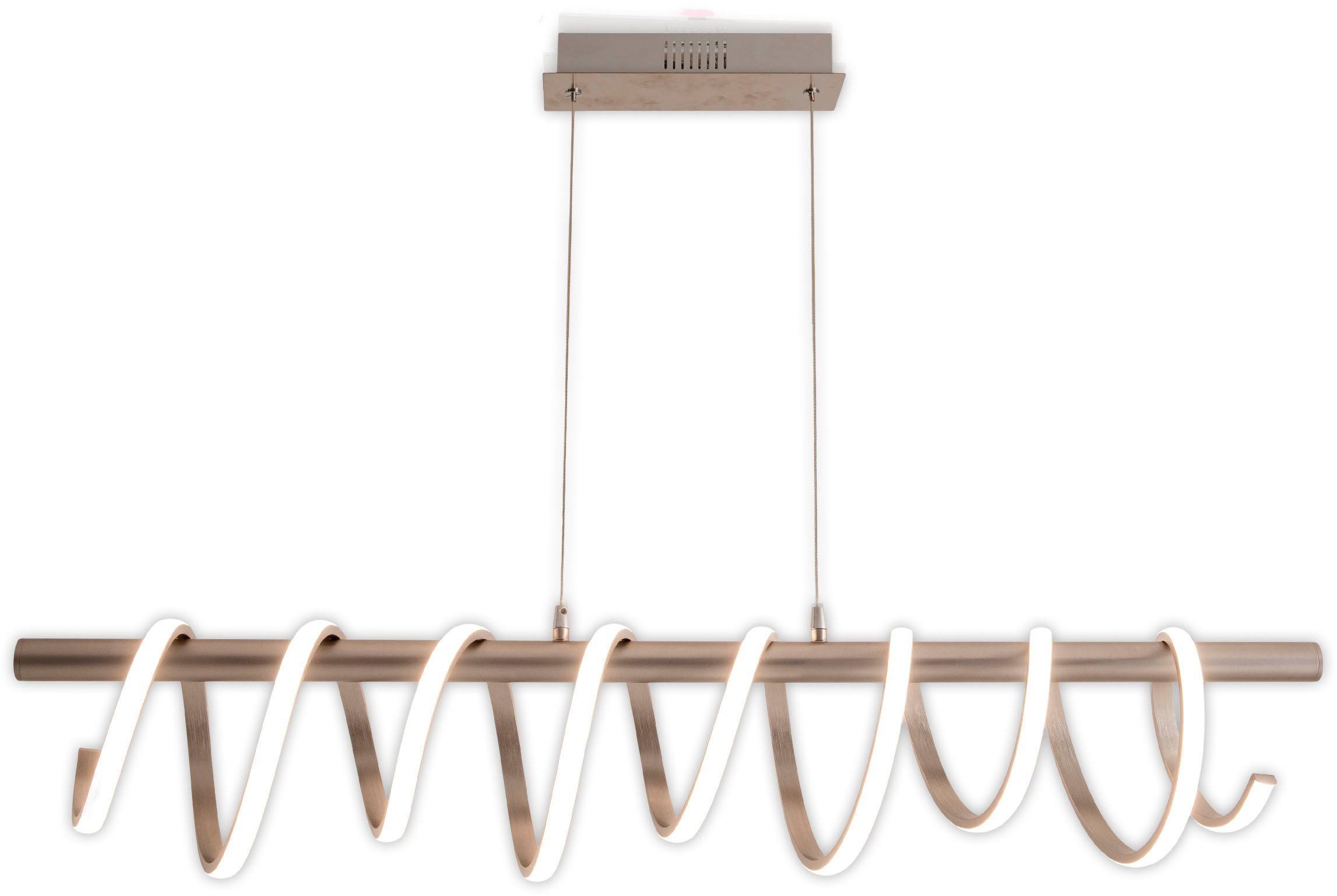 näve LED Pendelleuchte Belleza, Dimmfunktion, LED fest integriert, Warmweiß, Hängeleuchte warmweiß, 3-Stufen-dimmbar, 35W, L:100cm, silberfarben