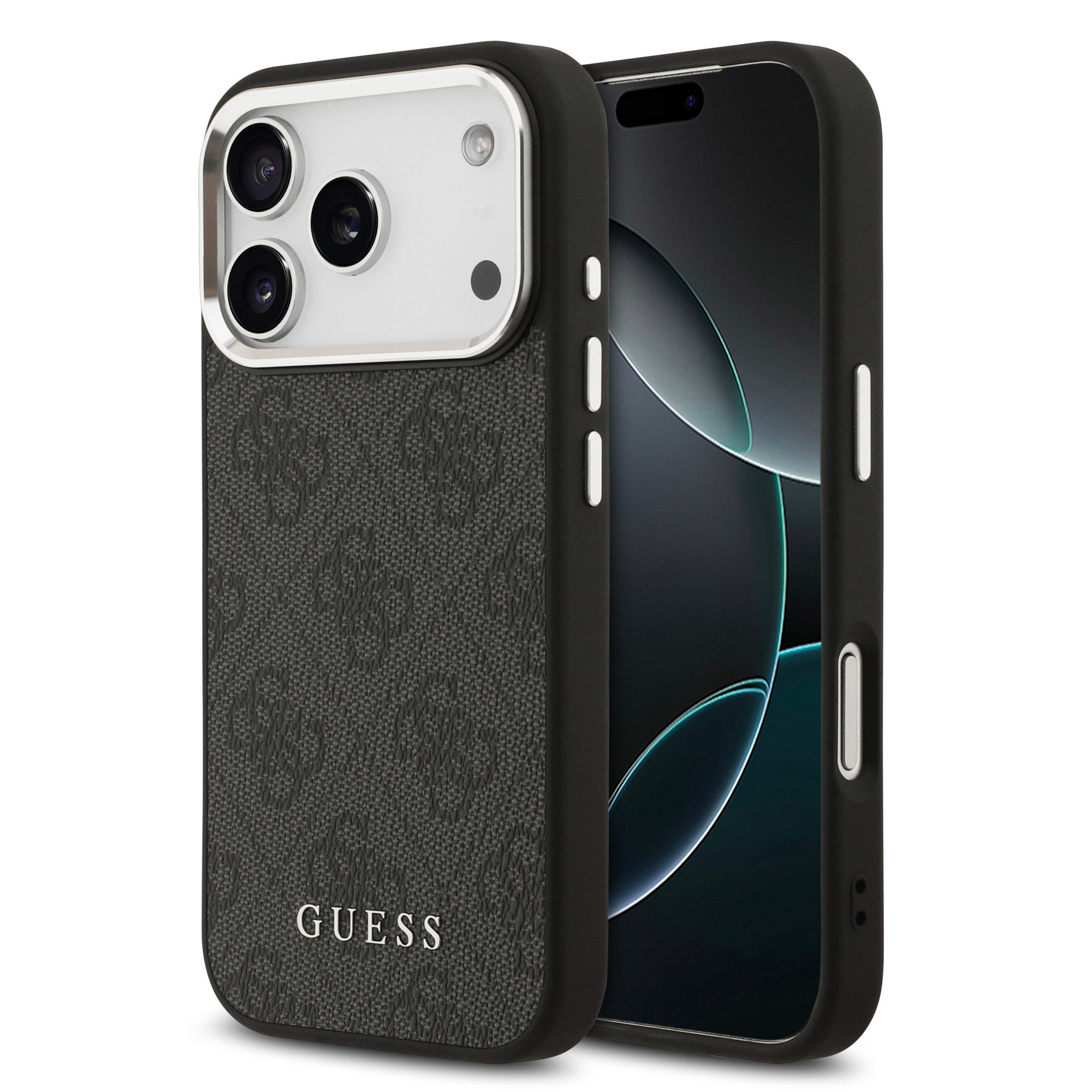 Guess Handyhülle GUESS Case für iPhone 17 Pro Classic 4G Magsafe Handyhülle Cover Schwa
