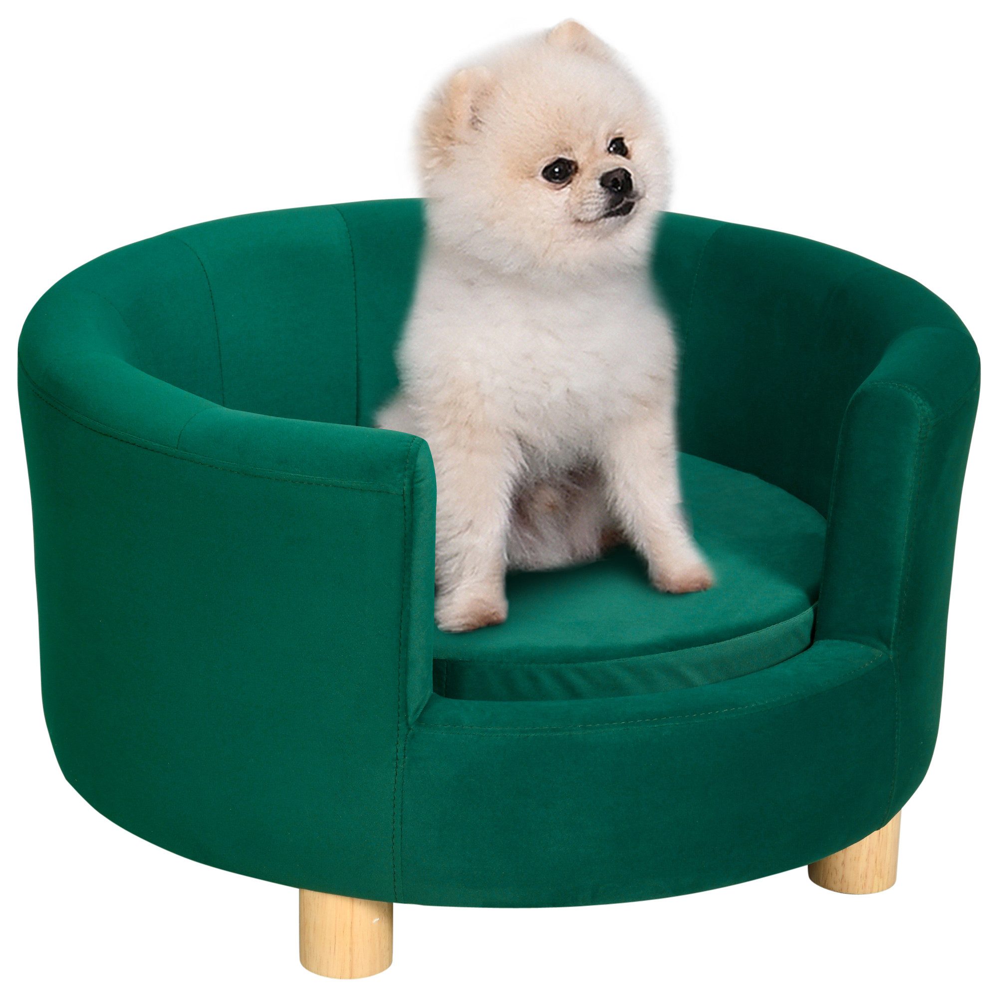 PawHut Tierbett Hundebett mit Holzbein, Polyester, günstig online kaufen