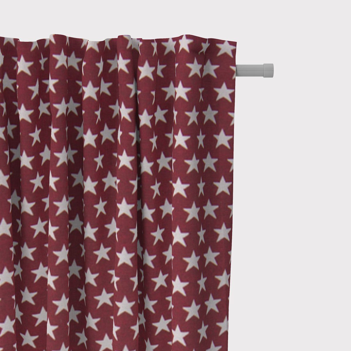 Vorhang SCHÖNER LEBEN. Vorhang mit Smok-Schlaufenband Sterne rot weiß 245cm, SCHÖNER LEBEN., (1 St), blickdicht, Baumwolle, handmade, made in Germany, vorgewaschen