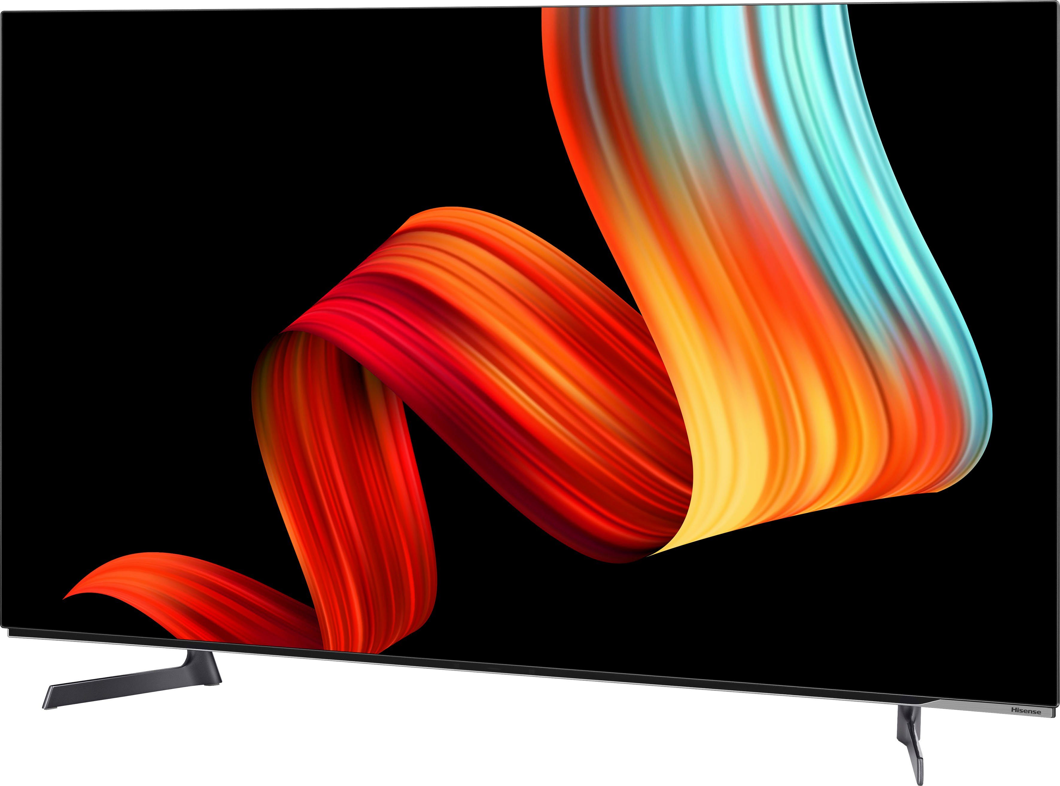 Hisense 55A8G Dolby IQ, HD, Zoll, (139 OLED-Fernseher Dolby Recording, Vision Sprachassistenten) USB cm/55 4K Atmos, Smart-TV, Ultra