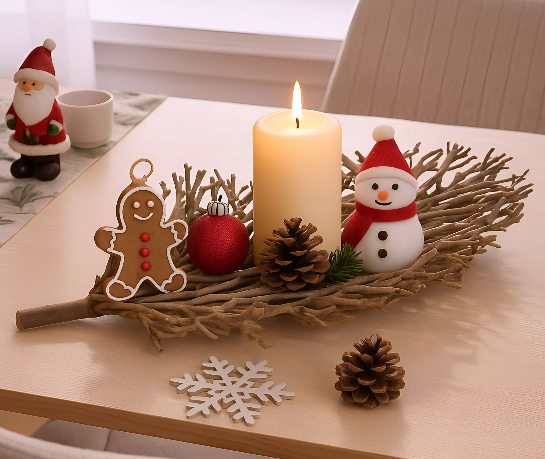 Dekoleidenschaft Dekoschale "Verzweigt" 60 cm lang, Teebaum Zweige, Obstschale, Holzschale, Schale, Tischdeko aus Holz, für Tisch, Flur, Eingangsbereich, DIY Deko