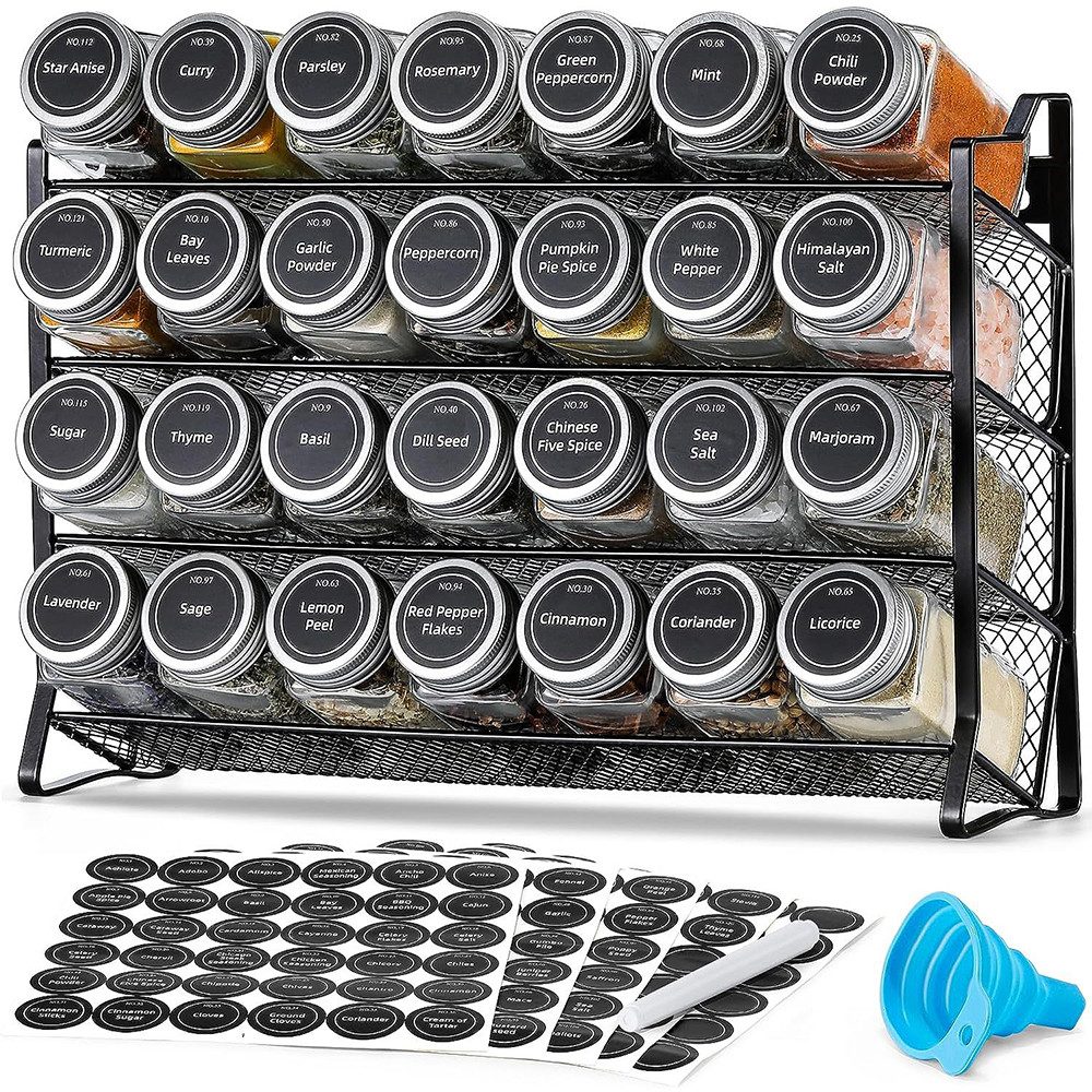 NUODWELL Gewürzregal 4-Etage Gewürzständer, Gewürzregal Wand oder stehend, günstig online kaufen