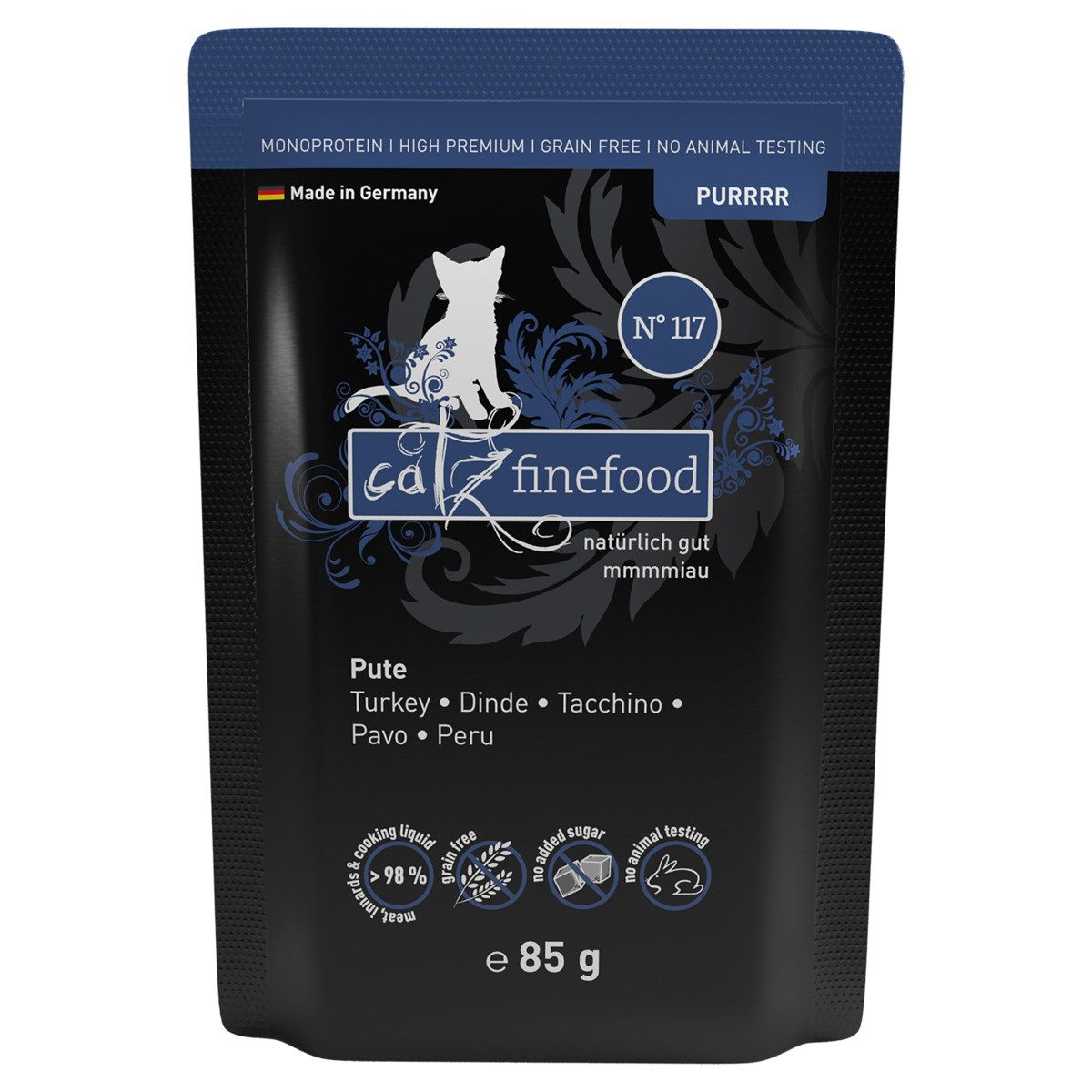 catz finefood Purrrr No. 117 Pute 85 g, Nassfutter für: Katze