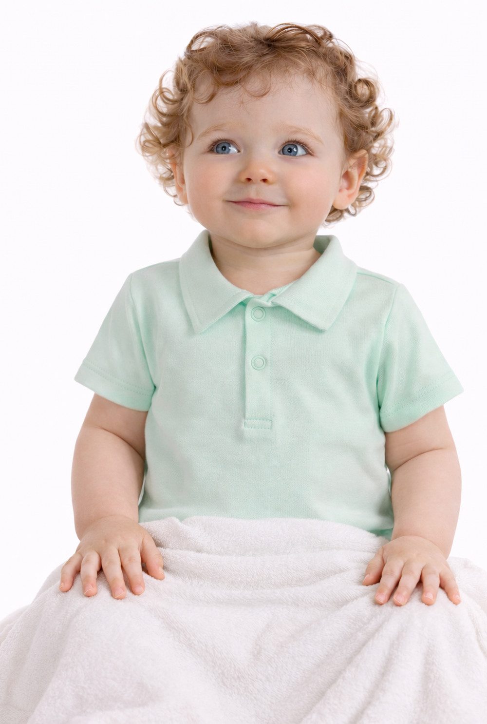 Body Baby Kurzarmbody in Mintgrün mit Polokragen