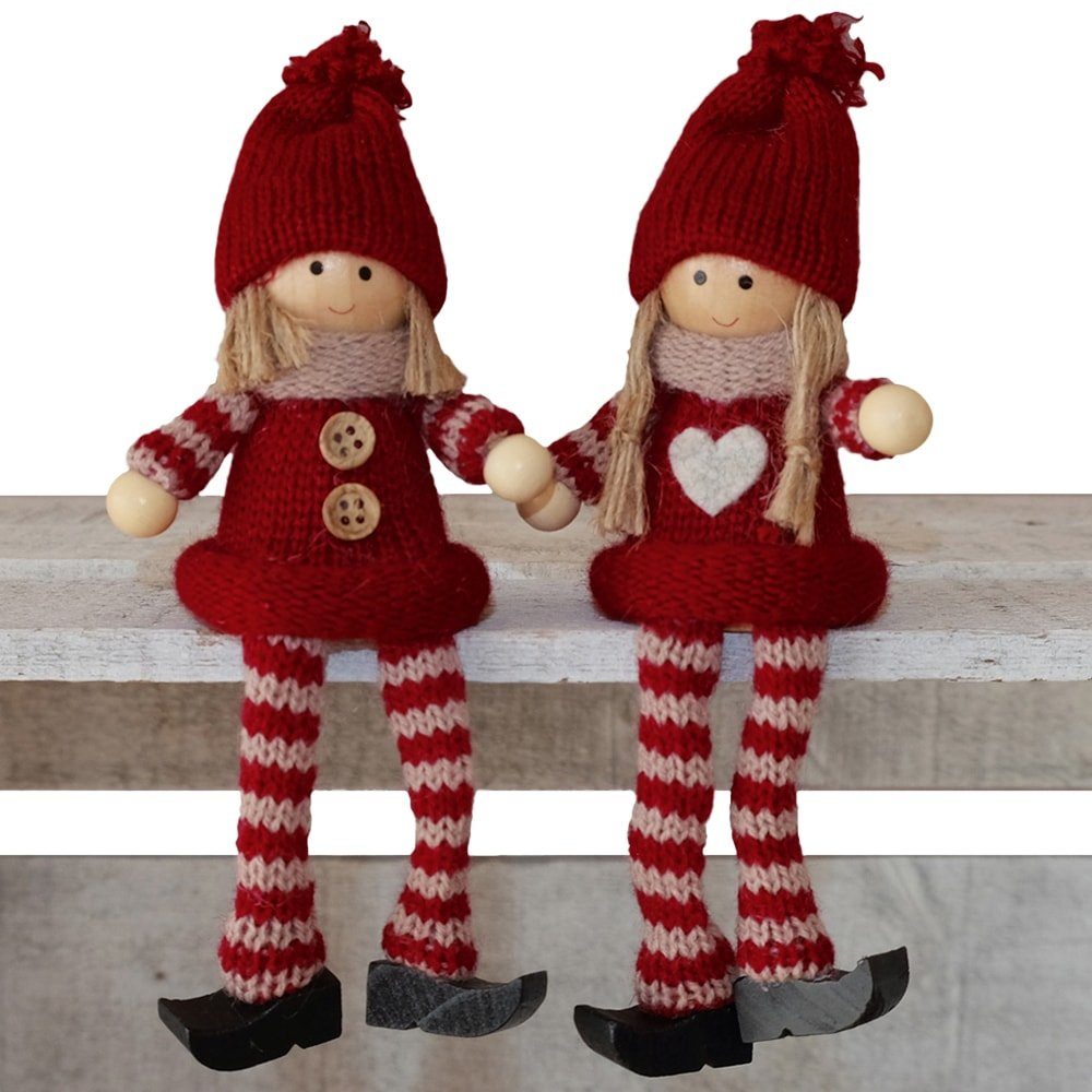 Dekofigur Kantenhocker Wichtel 2er Deko Weihnachten