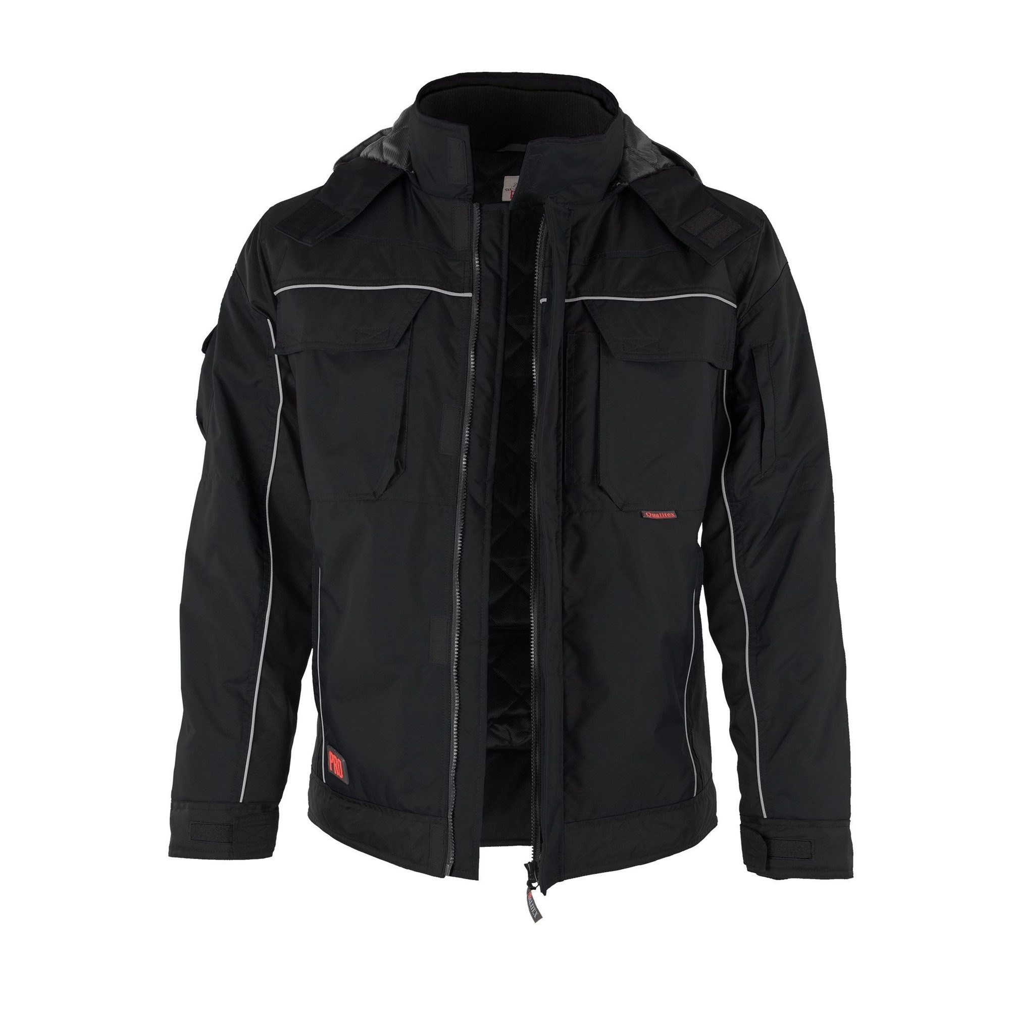 Qualitex Workwear Arbeitsjacke wetterfeste PROfi Outdoorjacke - wärmende Arbeitsjacke mit 8 Taschen