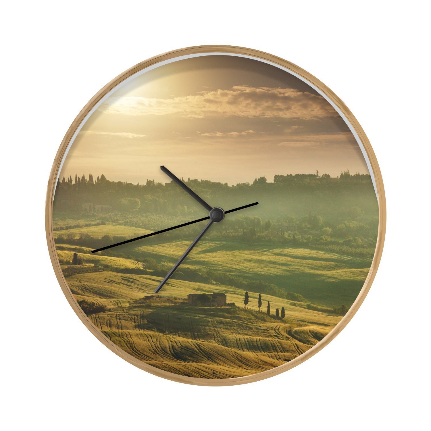 Wanduhr 25 Cm Ø – Klassisches Design Mit Großen Ziffern, Quarzwerk, Silbernem Rahmen, Für Wohnzimmer & Küche