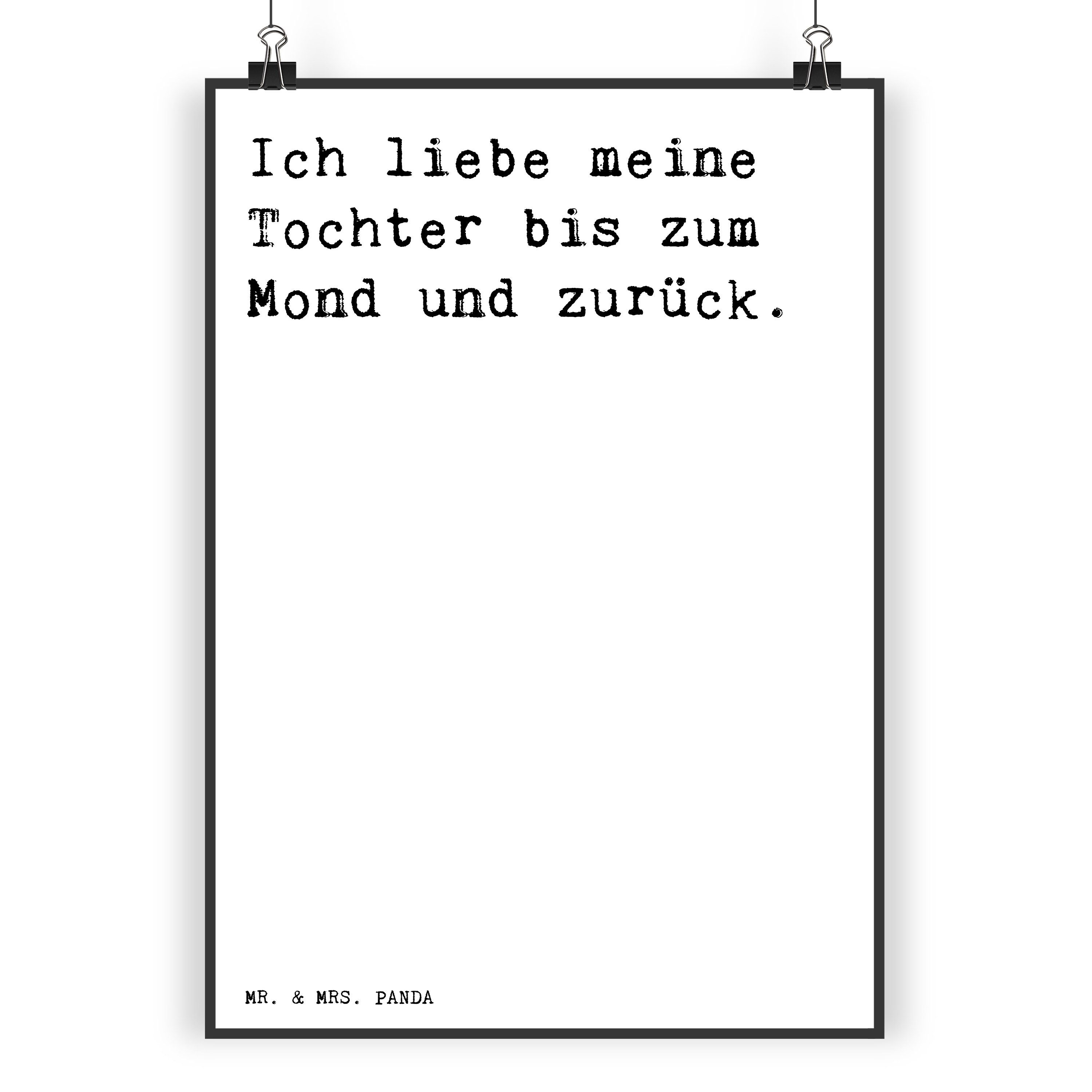 Mr. & Mrs. Panda Poster DIN A4 Ich liebe meine Tochter... Weiß