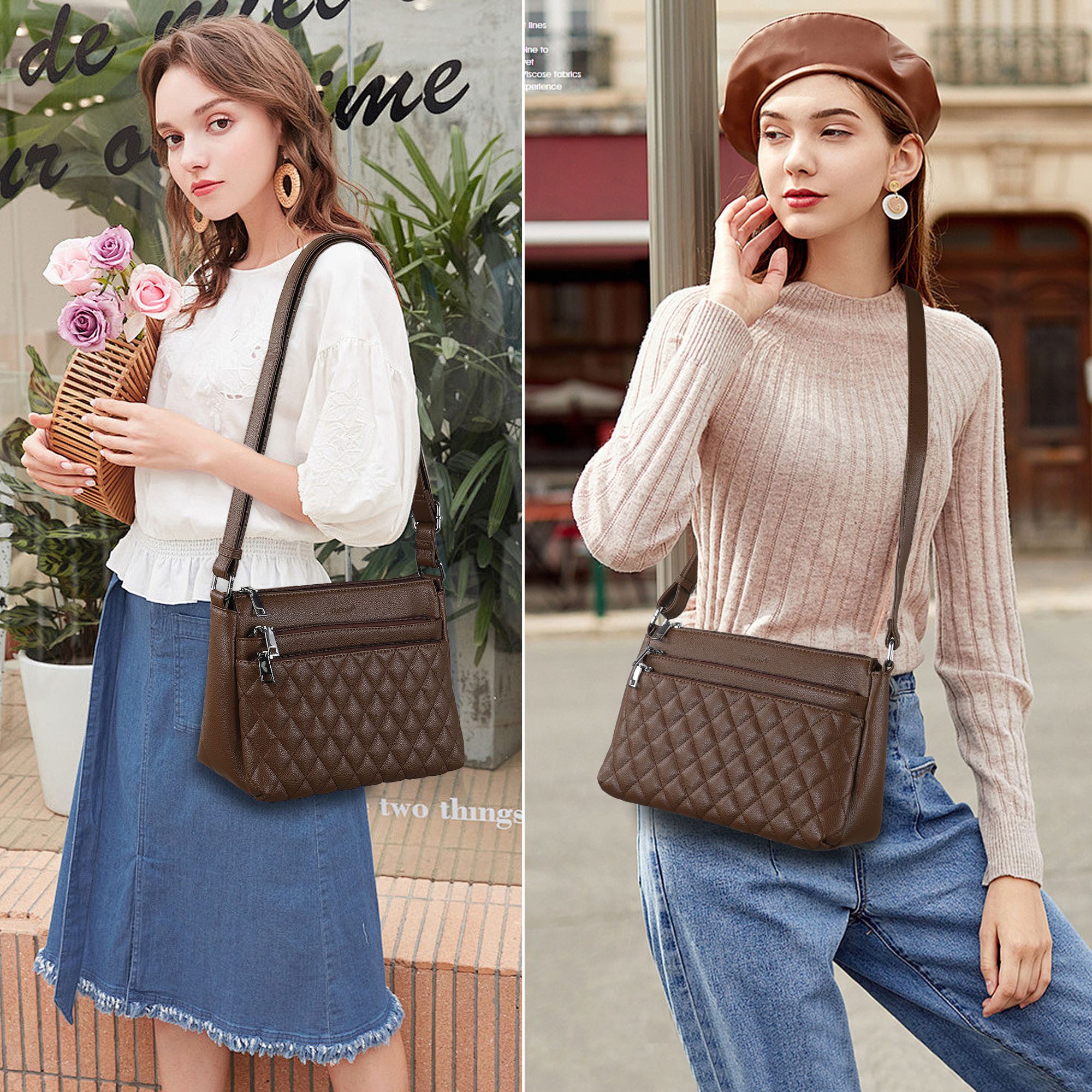 TAN.TOMI Umhängetasche Mittelgroß Kreuztasche Damen Retro Mode Handtasche, günstig online kaufen