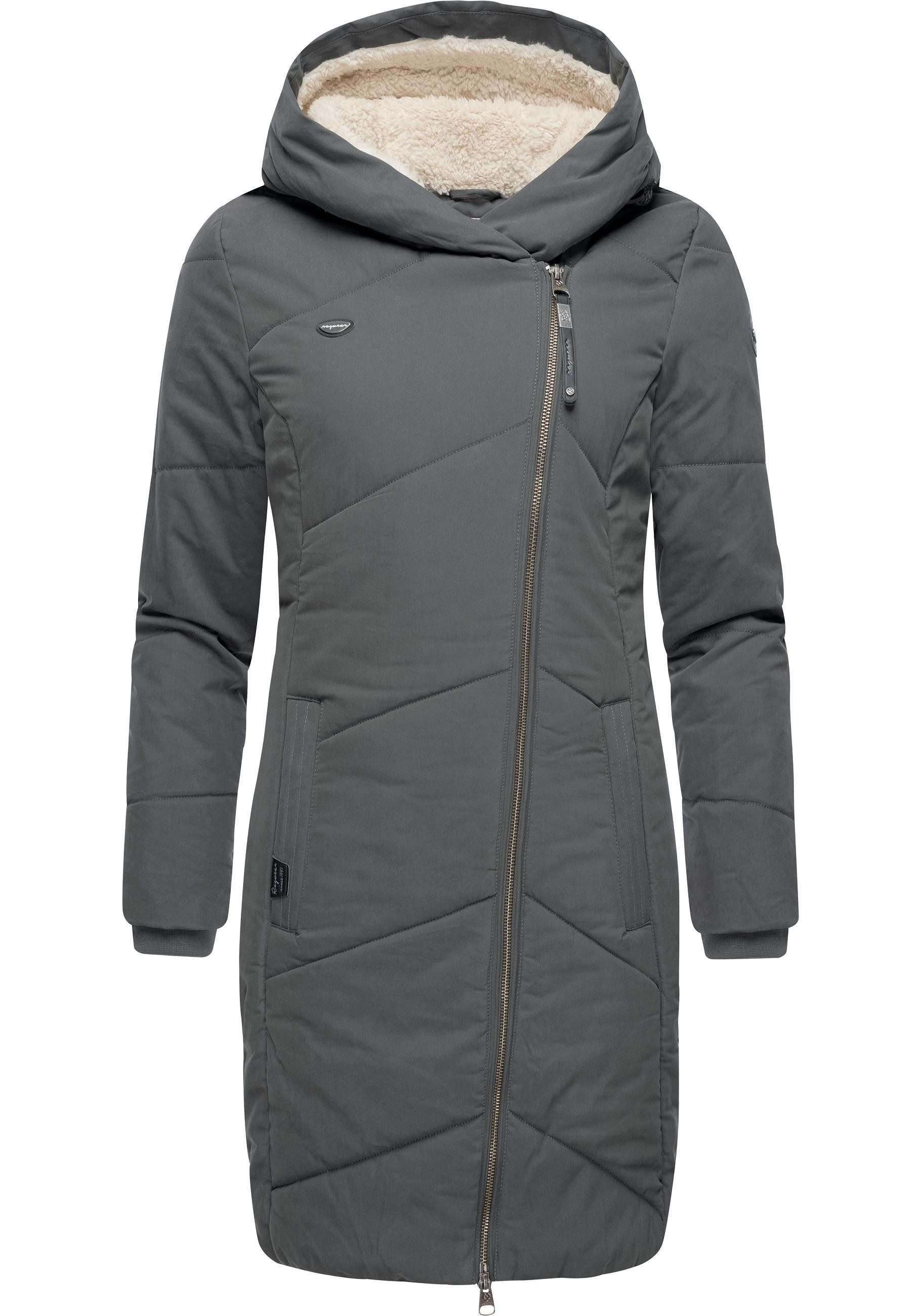 Ragwear Wintermantel Gordon Long gesteppter Winterparka mit asymmetrischem Kragen – Bild 4 von 5