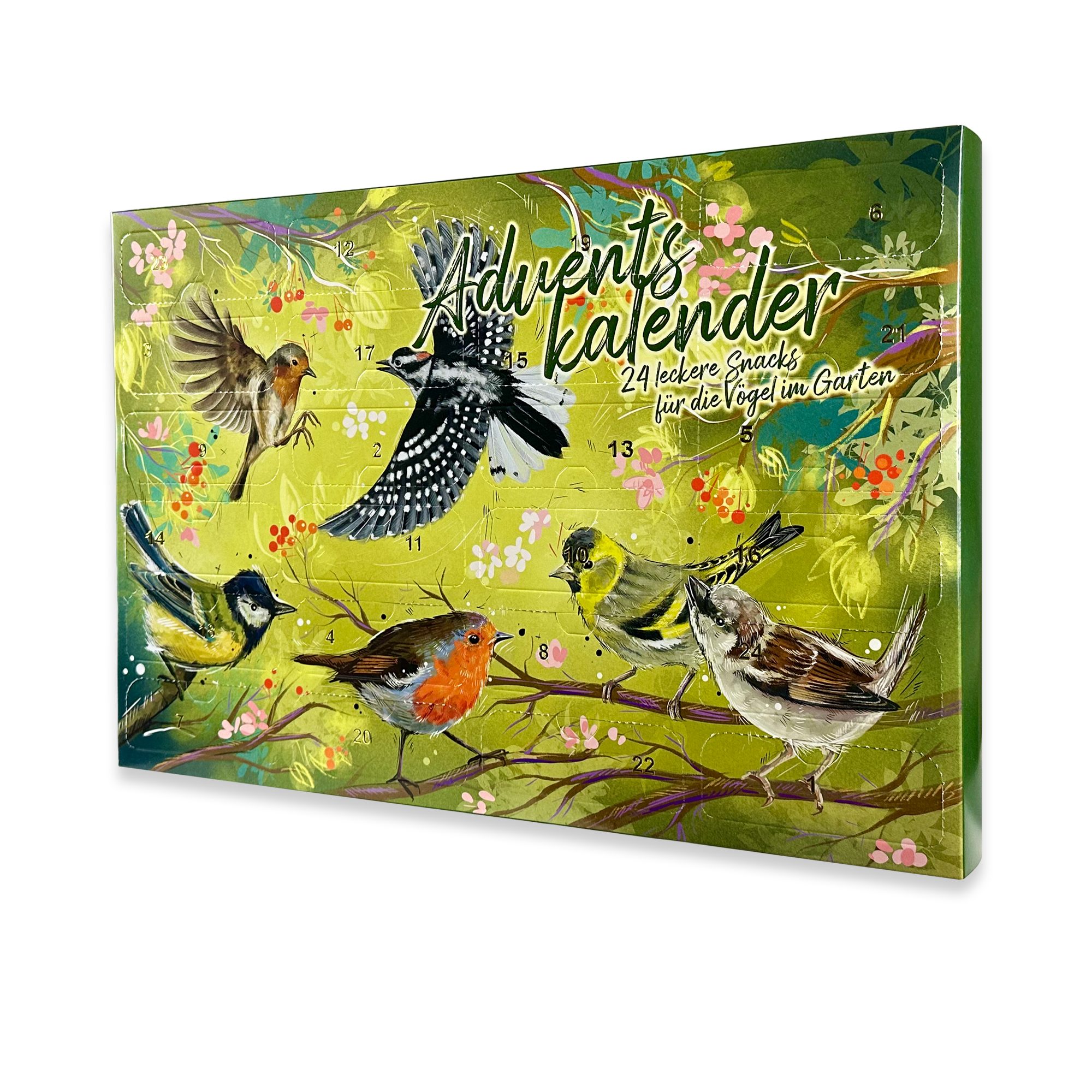 Baza House of Seeds Adventskalender Vogelfutter Adventskalender 2026 – 24 Leckereien für Vögel, Herzförmige Körnermischungen, geschälte Erdnüsse & Sonnenblumenk – Bild 2 von 3