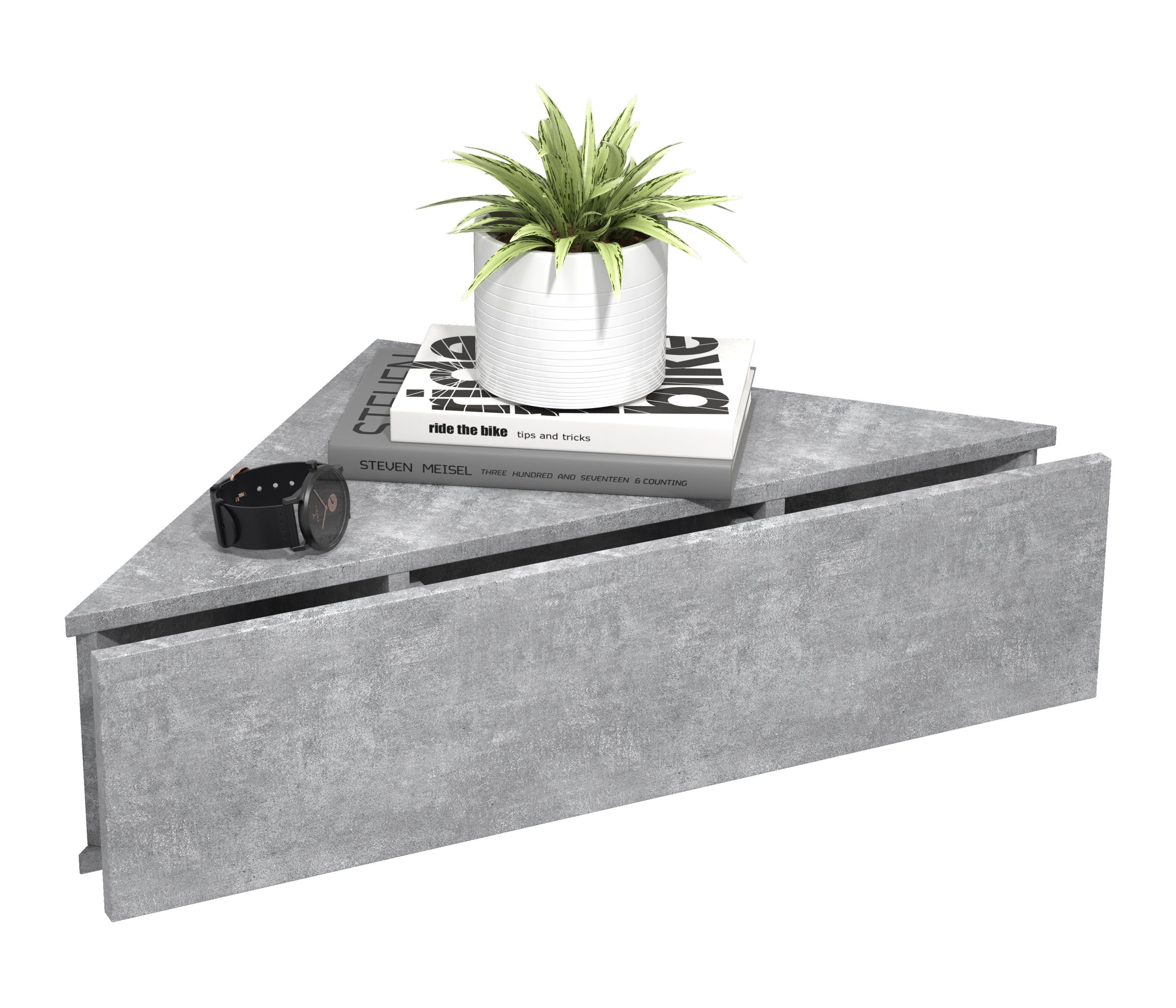 VCM Nachttisch Usal S mit 1 Schublade B. 60 x T. 43 x H. 15 cm, 1 Schublade, Wandmontage, Nachtkonsole aus Holz, für persönliche Dinge