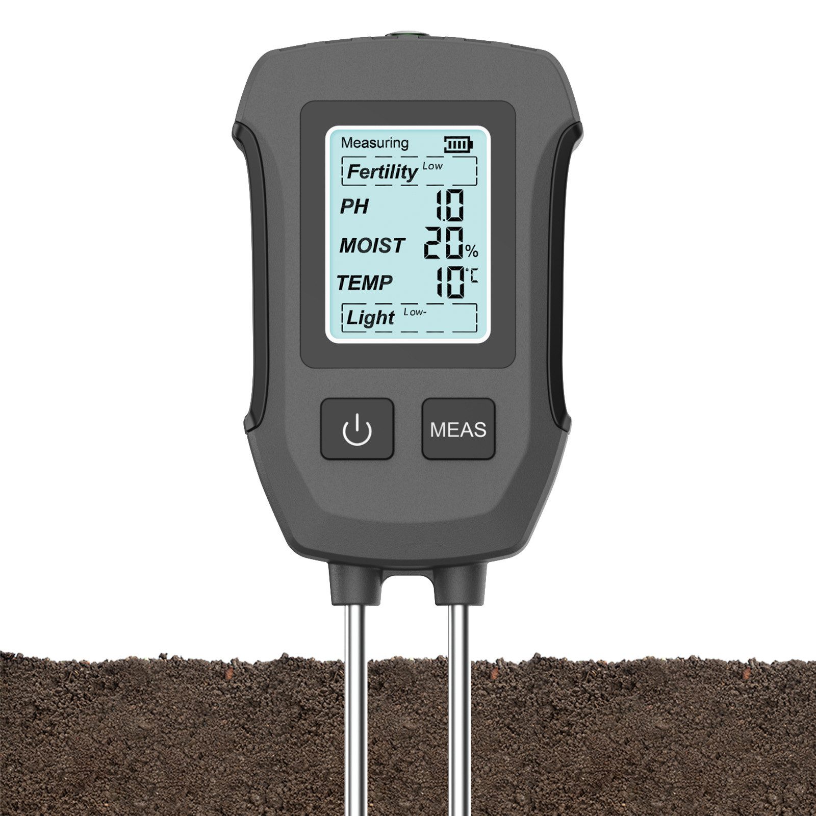 Fofile Bodentest Digitaler Boden Tester für pH Wert Feuchtigkeit und Temperatur, Bodenfeuchtigkeit, Temperatur und pH-Wert messen
