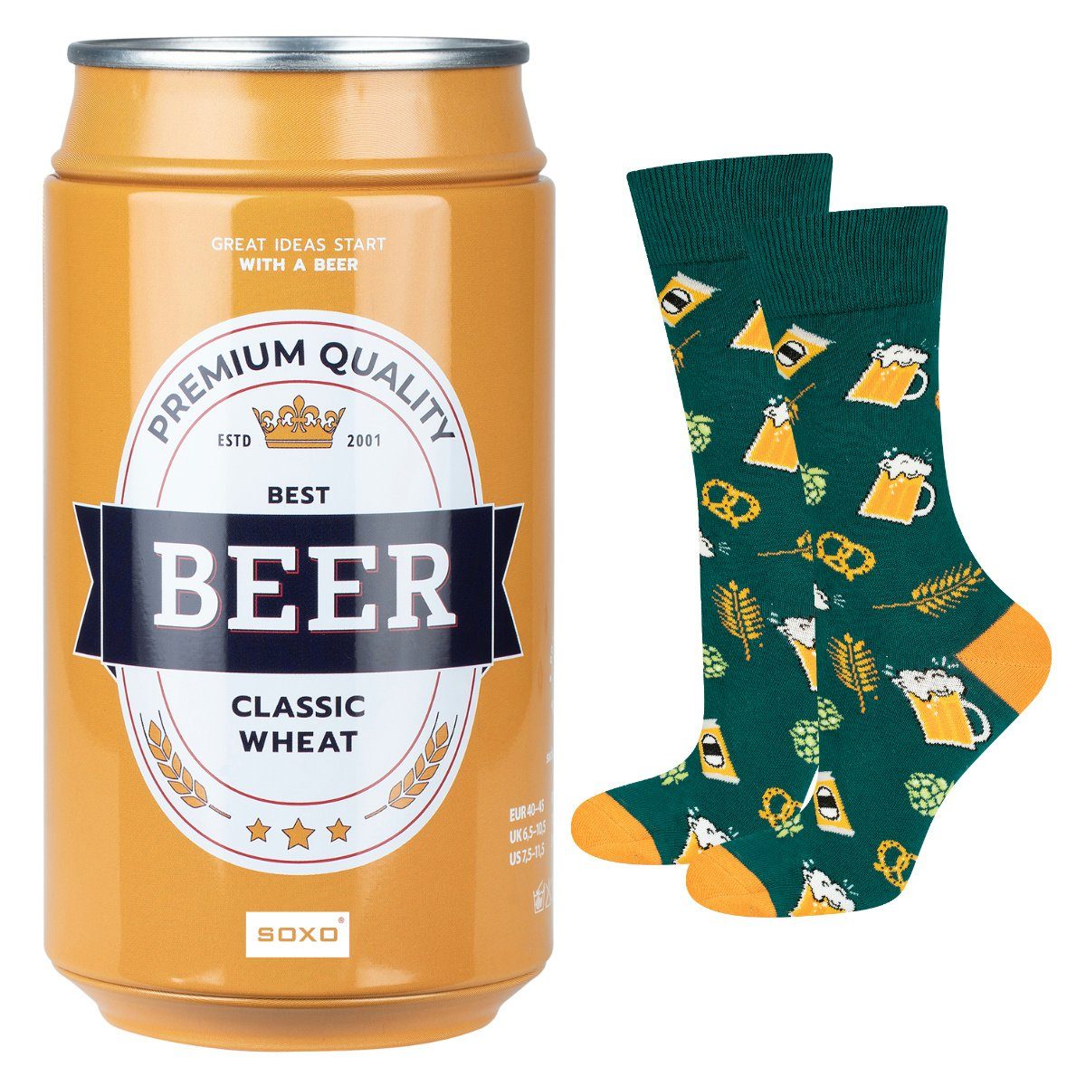 Soxo Socken Bier Geschenke Für Männer (Dose, Set) kuschelig weich Classic Wheat 2