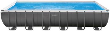 Intex Rechteckpool 26364GN »Framepool« 732x366x132 cm (Set), inkl. ZX300 DELUXE Poolreiniger & Luftmatratze Rainbow Seashell Float
