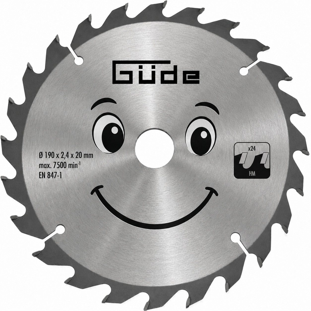 Güde Kreissägeblatt Güde HM-Sägeblatt HM 190x20x24Z für Handkreissäge